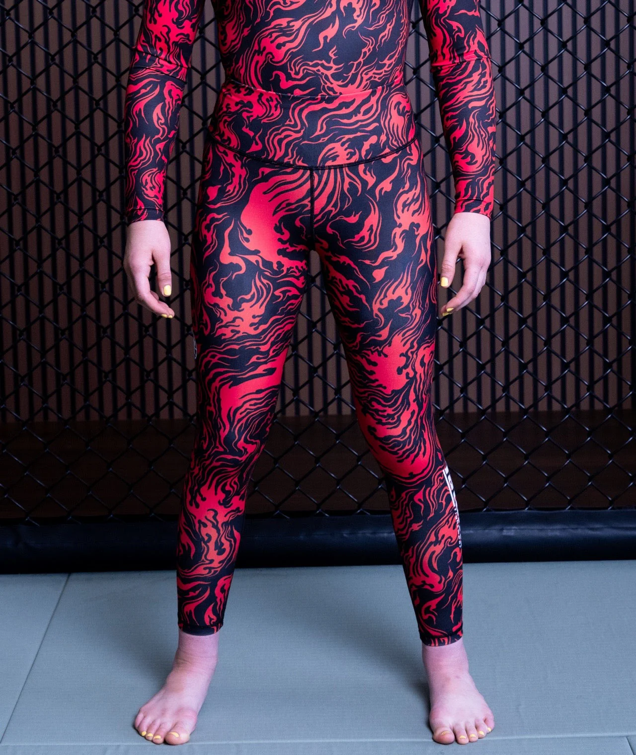 Ladies Helena Leggings - Lava Red - Image 2