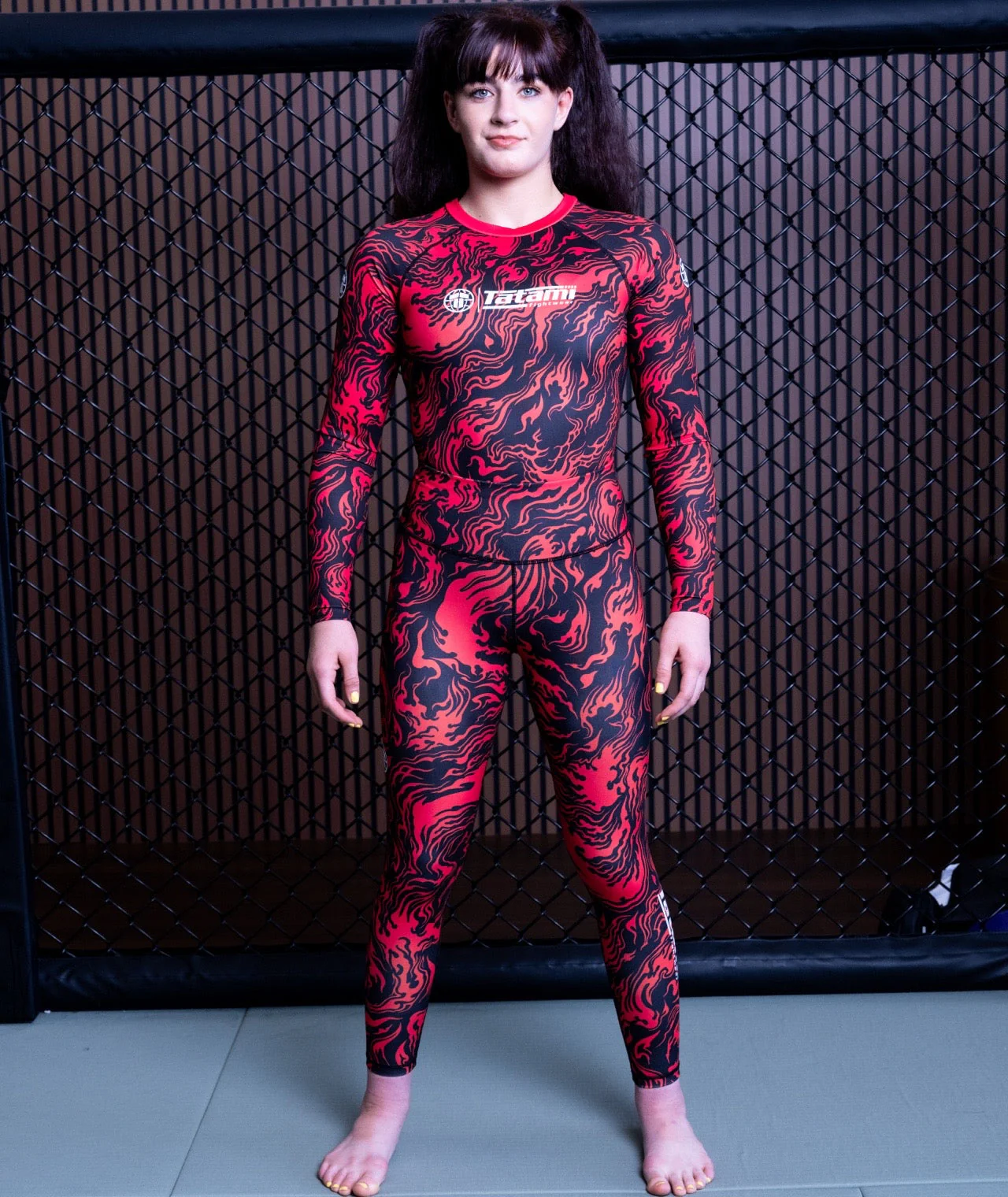 Ladies Helena Leggings - Lava Red - Image 6