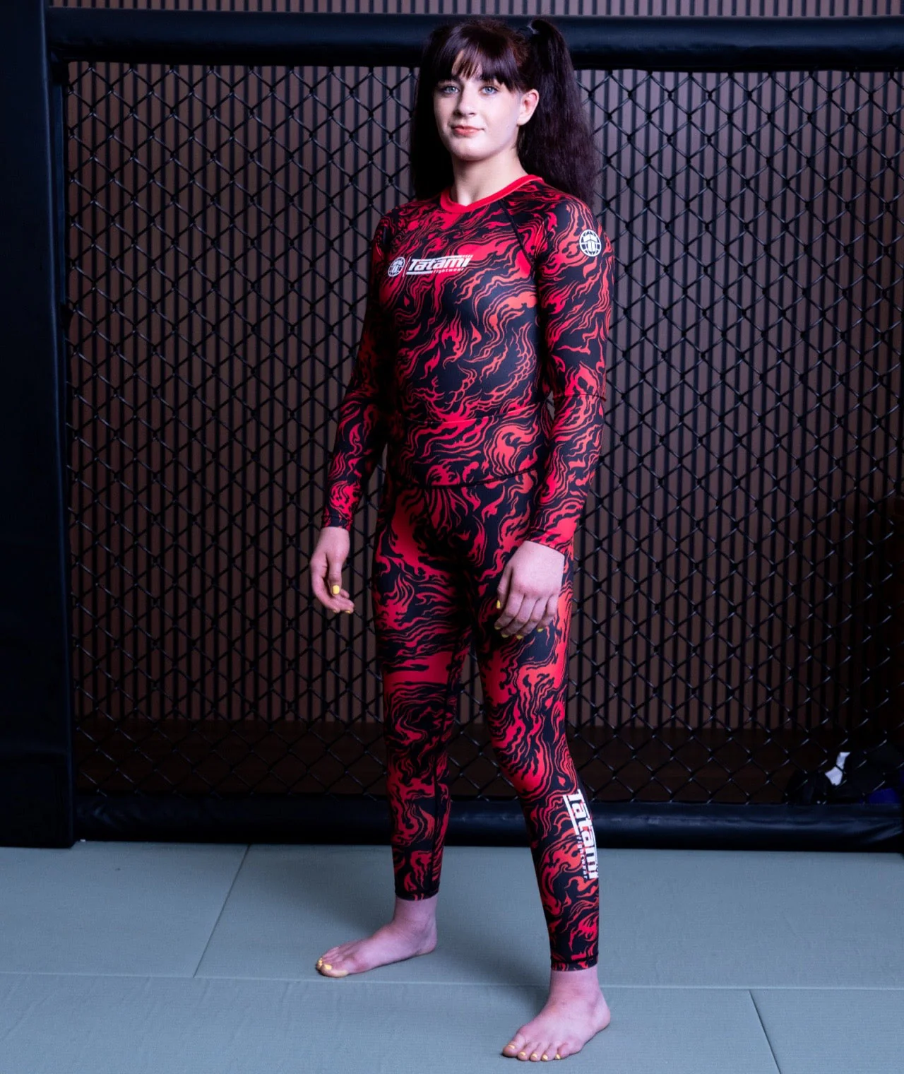 Ladies Helena Leggings - Lava Red - Image 7