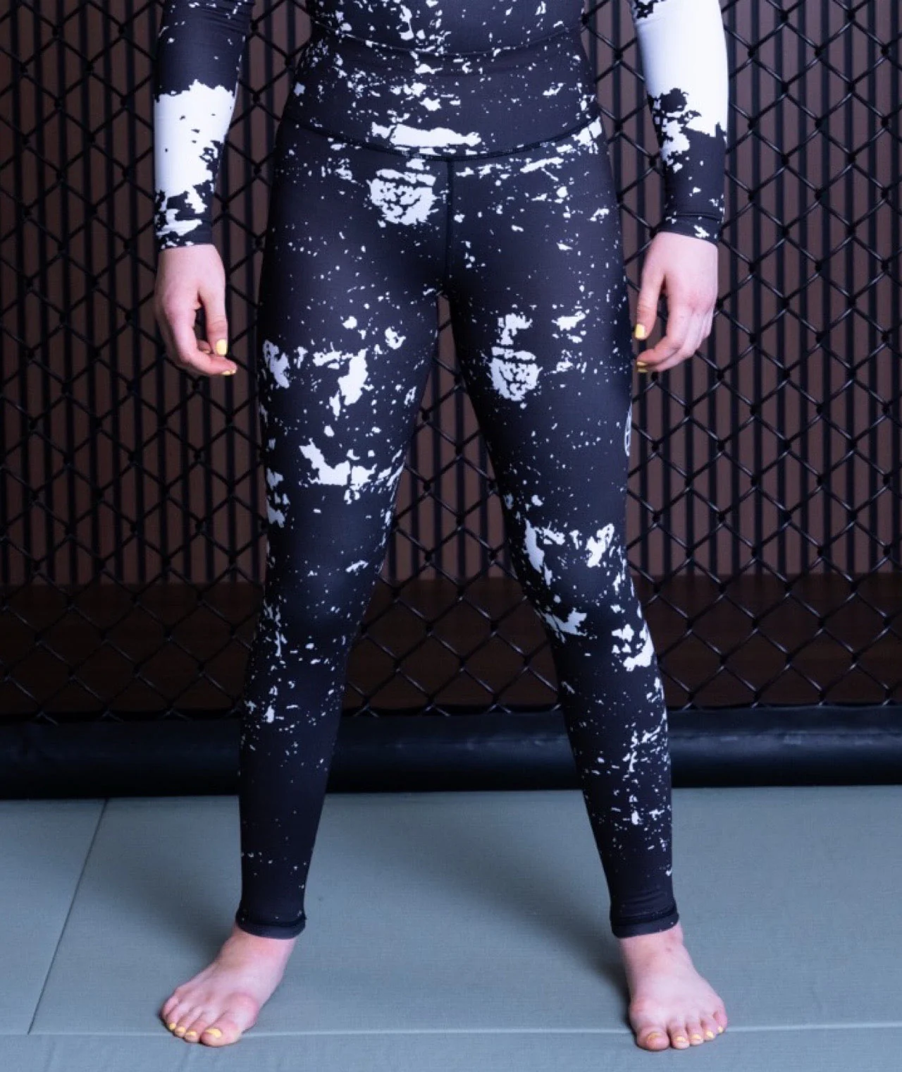 Ladies Helena Punk Leggings - Black & White - Image 2