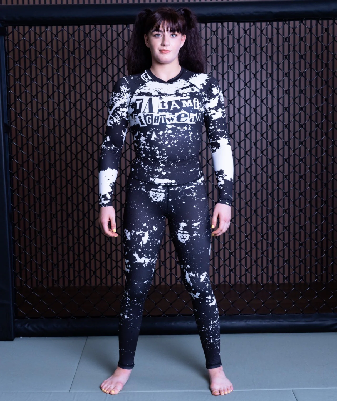 Ladies Helena Punk Leggings - Black & White - Image 6