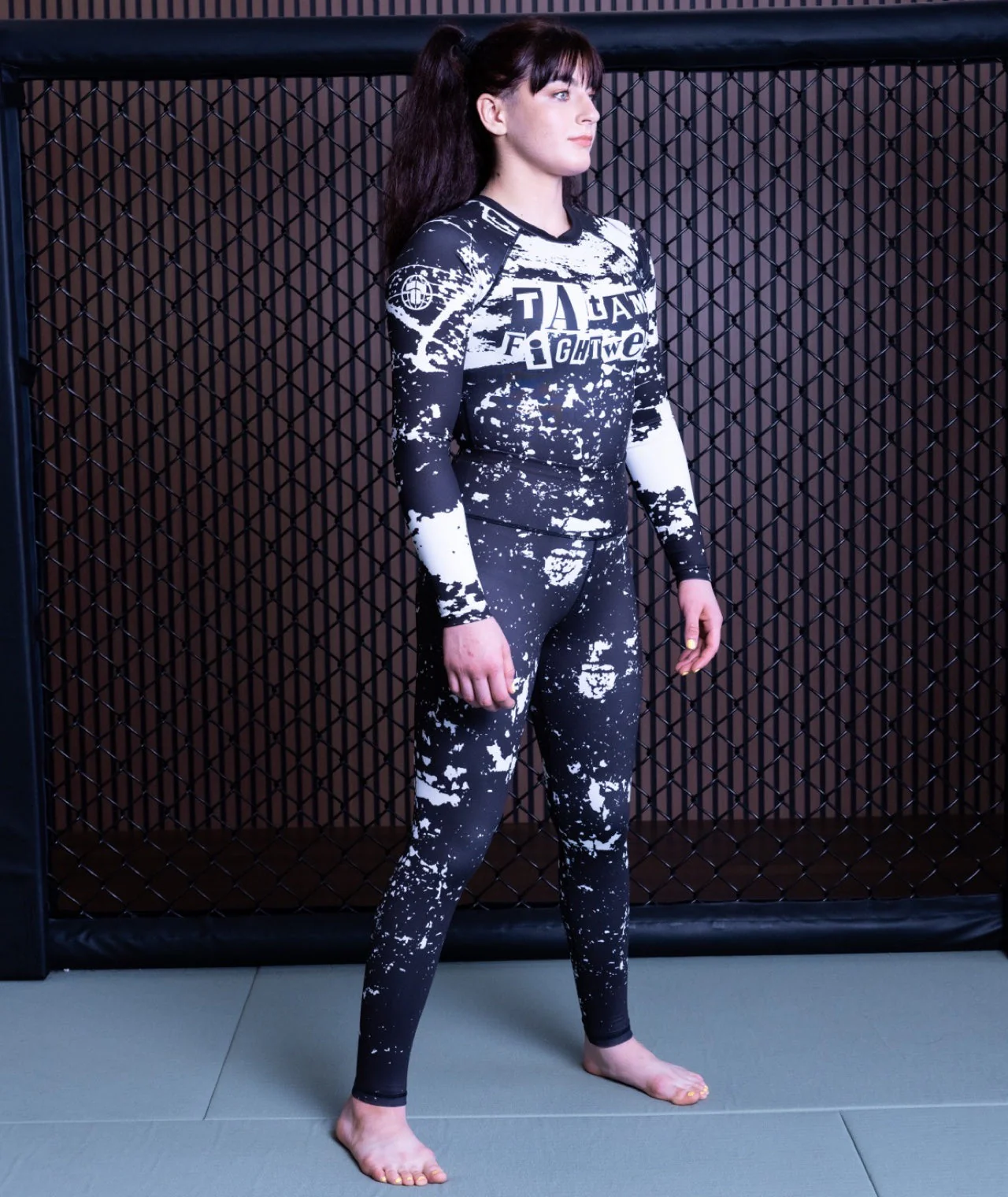 Ladies Helena Punk Leggings - Black & White - Image 8