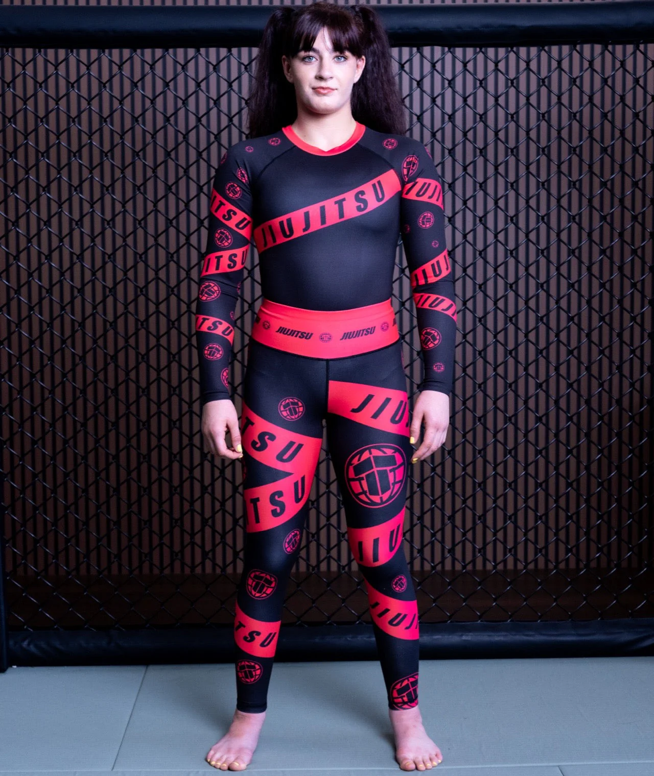 Ladies Helena Taped Leggings - Black & Pink - Image 6