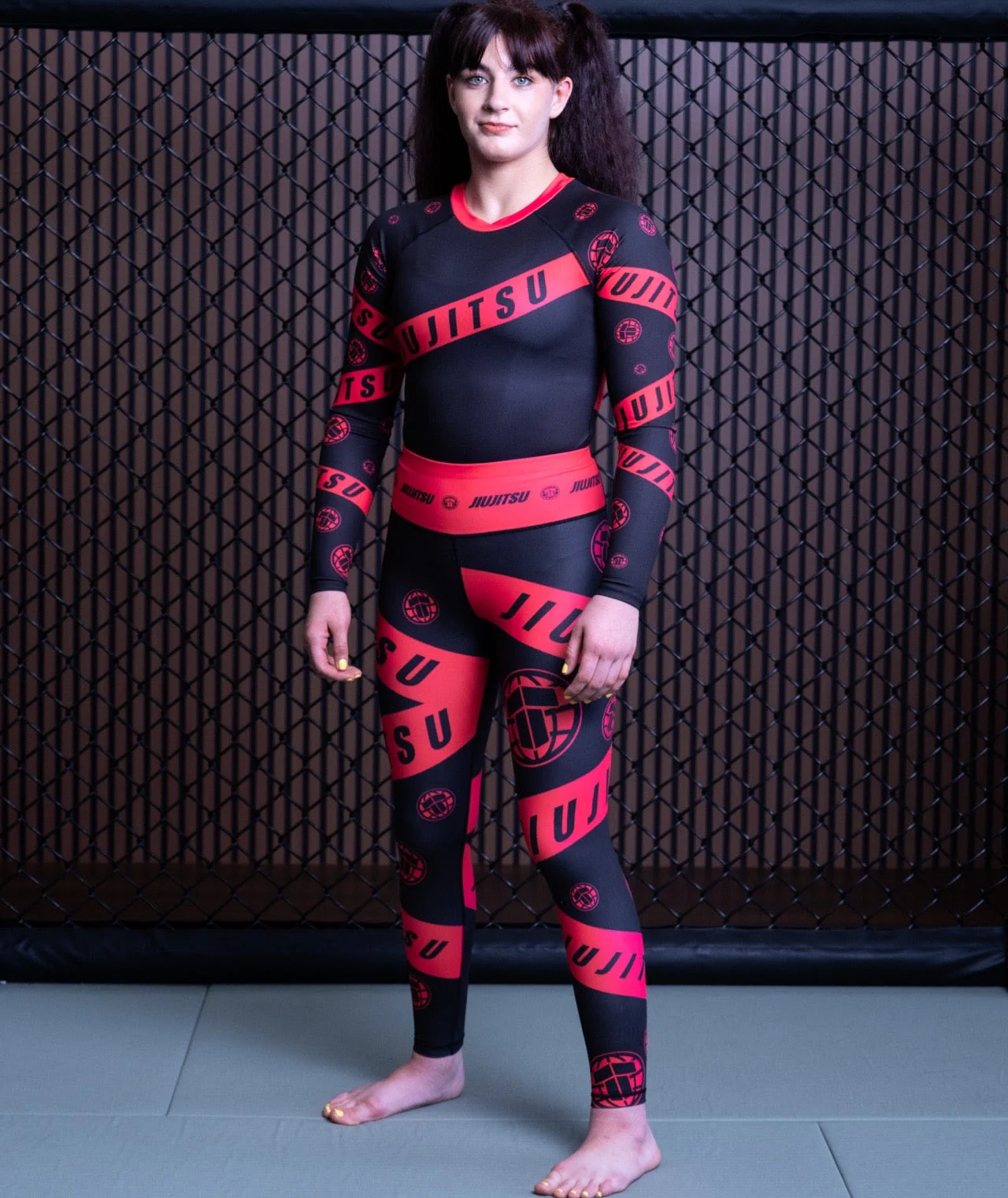 Ladies Helena Taped Leggings - Black & Pink - Image 7