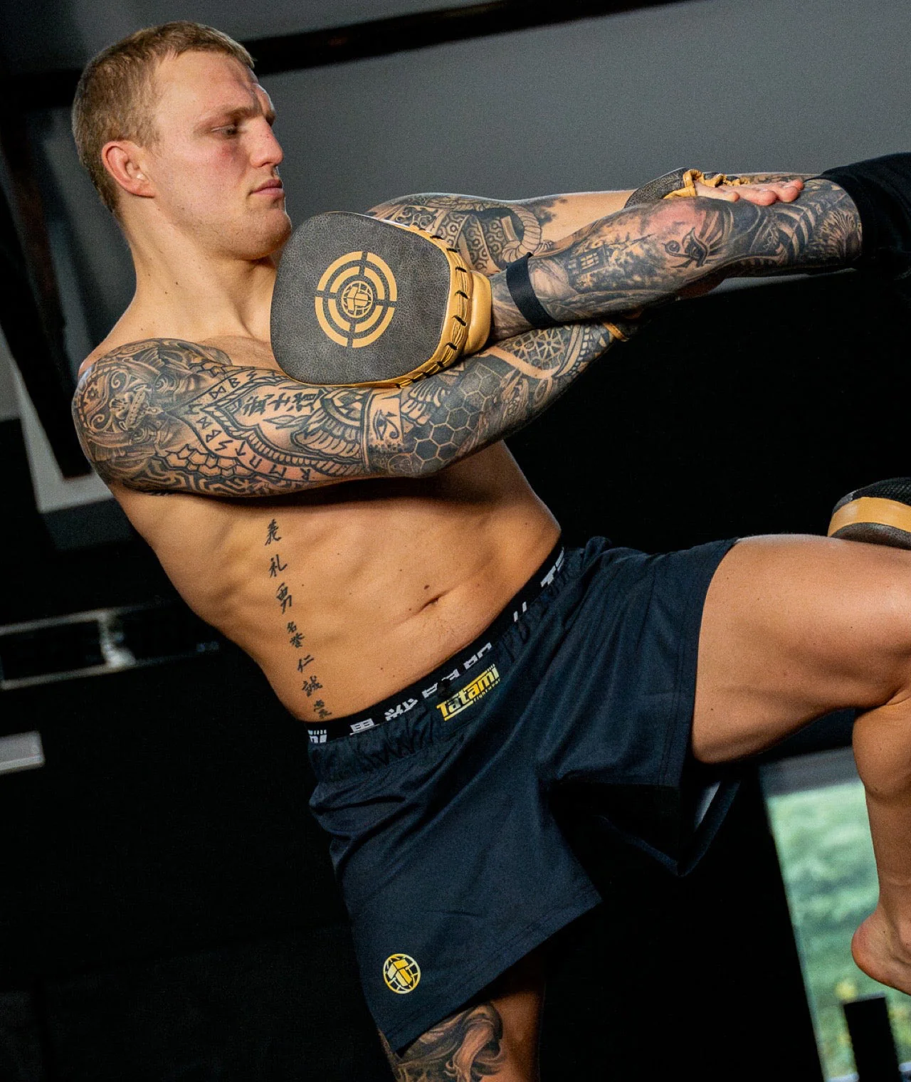 High Split MMA Shorts - Black - Image 2