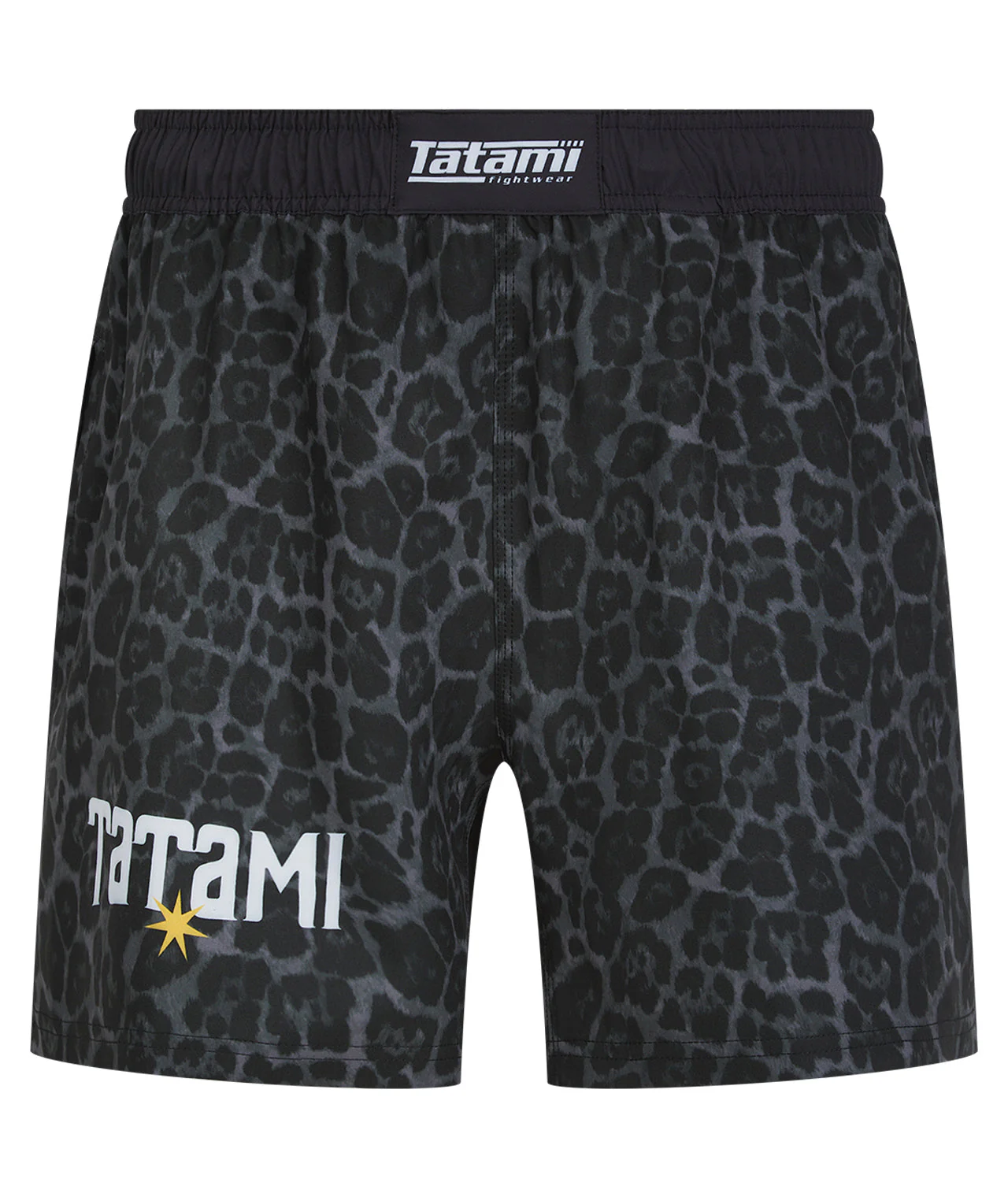 High Split MMA Shorts - Black Leopard - Image 3
