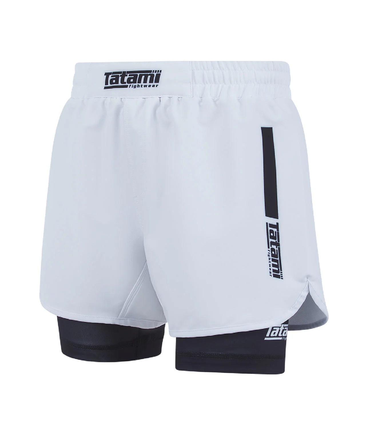 IBJJF Ranked Hybrid Shorts - Black & White - Image 3