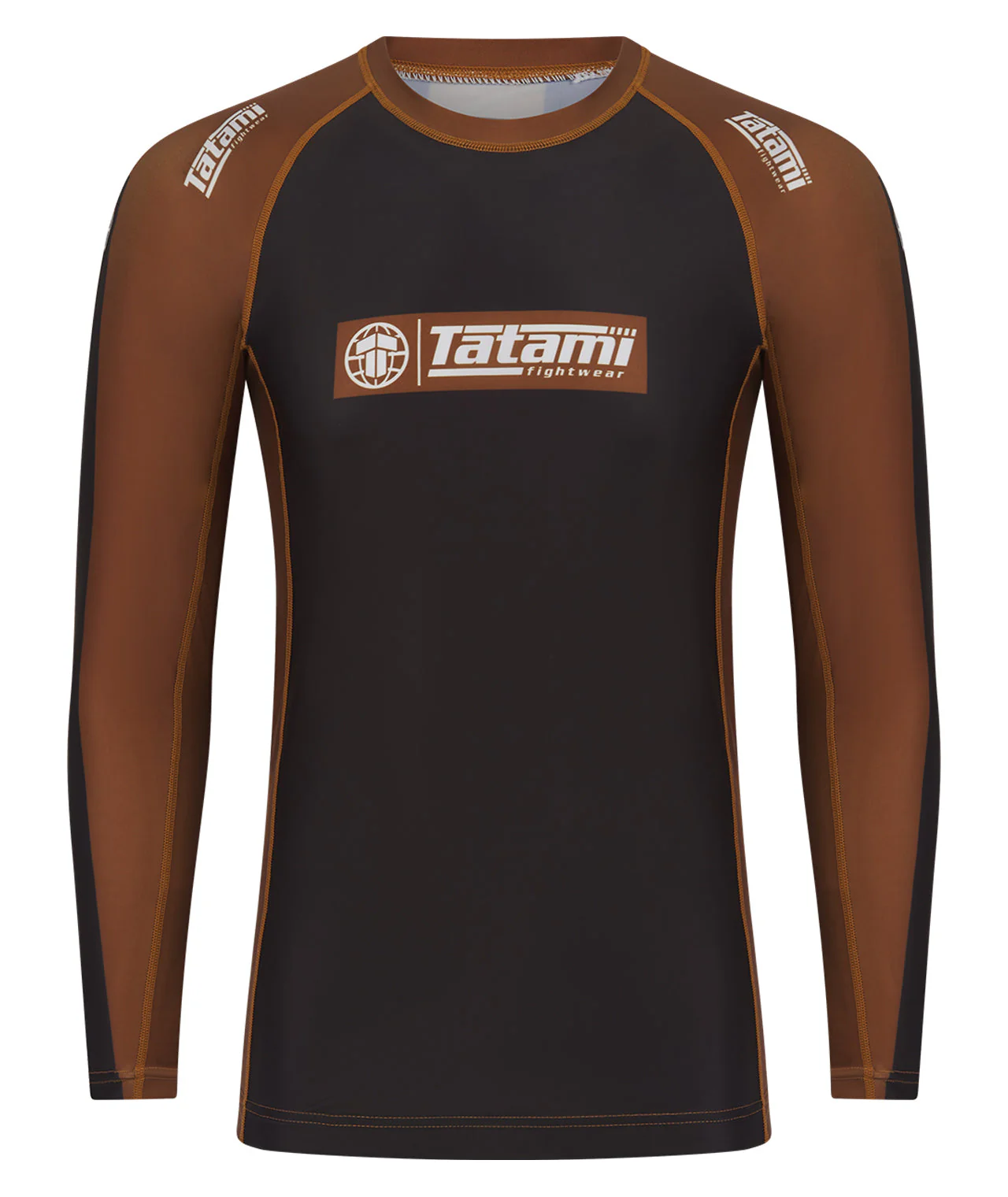 IBJJF Ranked Long Sleeve Rash Guard - Brown