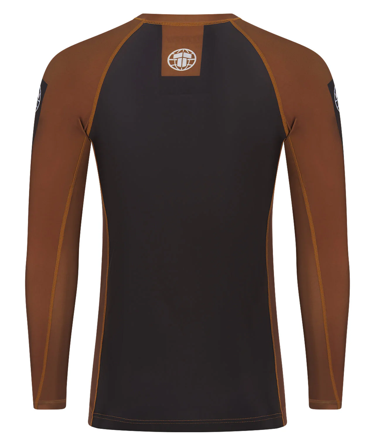 IBJJF Ranked Long Sleeve Rash Guard - Brown - Image 3