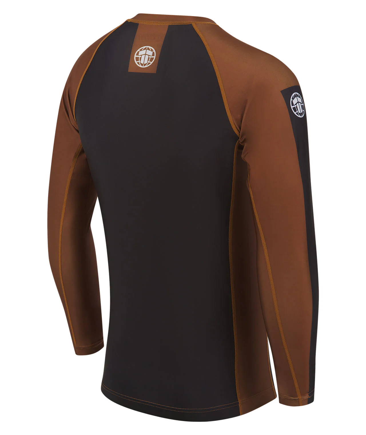 IBJJF Ranked Long Sleeve Rash Guard - Brown - Image 4