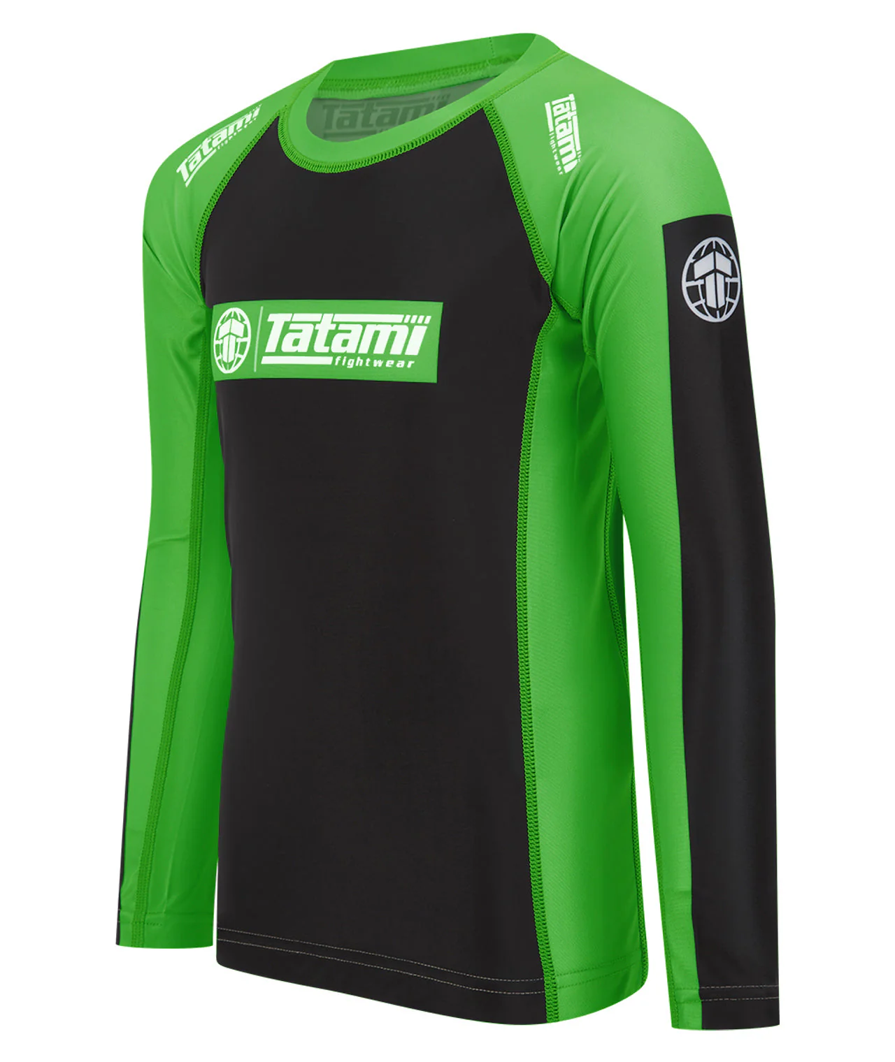 IBJJF Ranked Long Sleeve Rash Guard - Green - Image 2