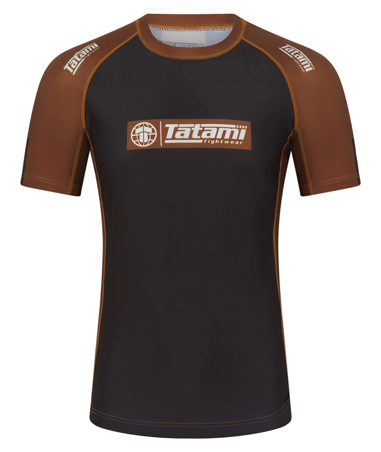 IBJJF Ranked Short Sleeve Rash Guard - Brown