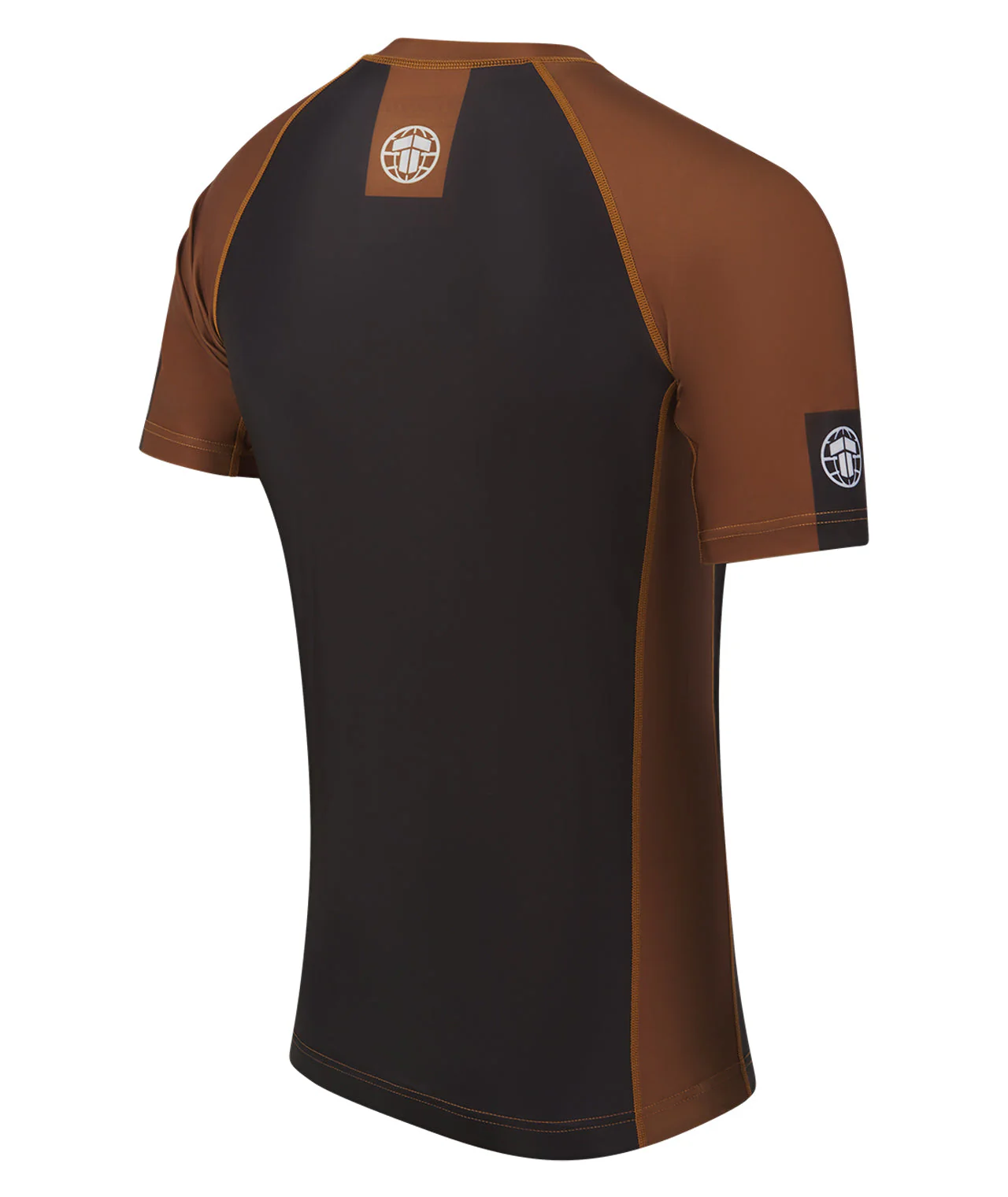 IBJJF Ranked Short Sleeve Rash Guard - Brown - Image 4