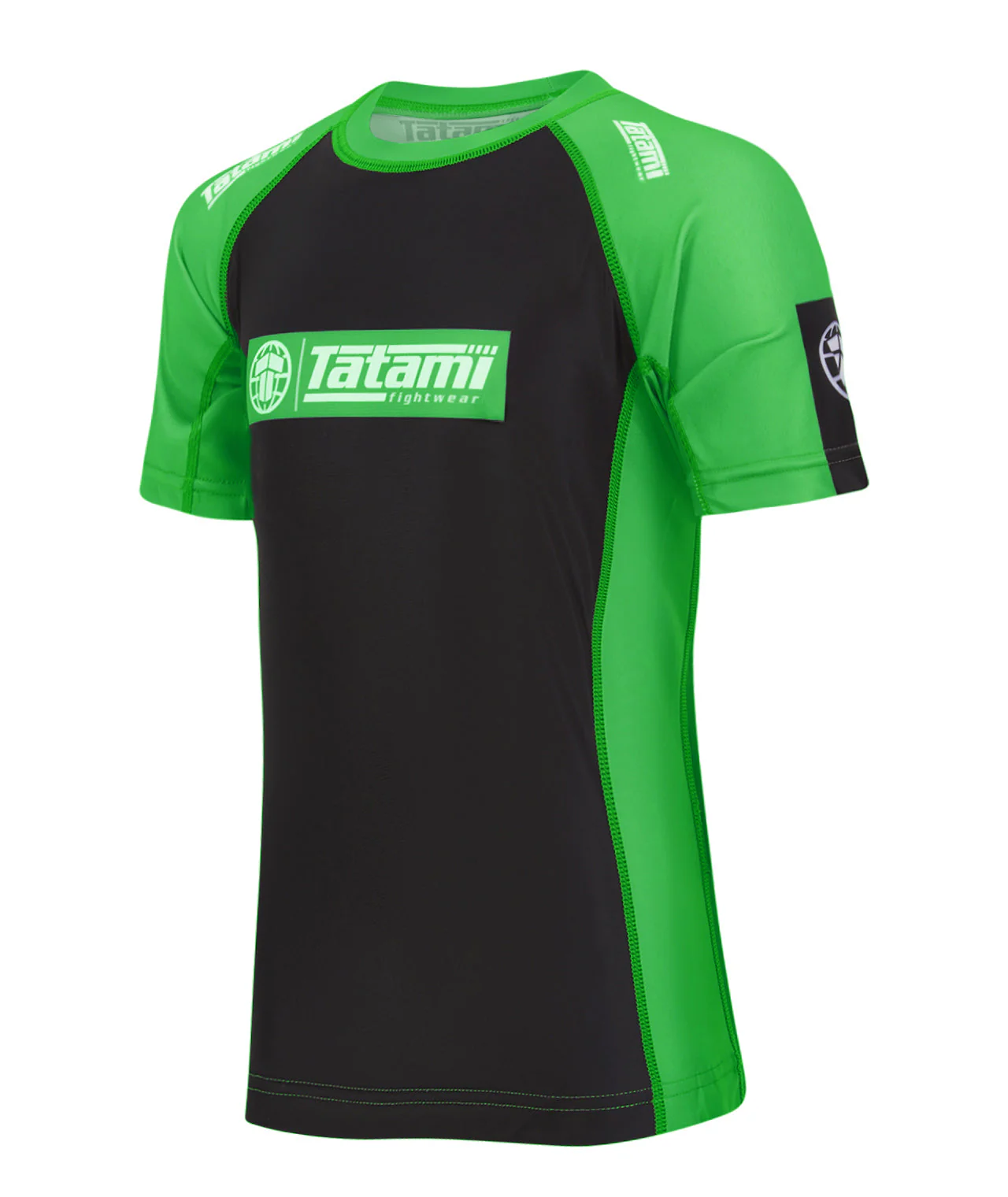 IBJJF Ranked Short Sleeve Rash Guard - Green - Image 2