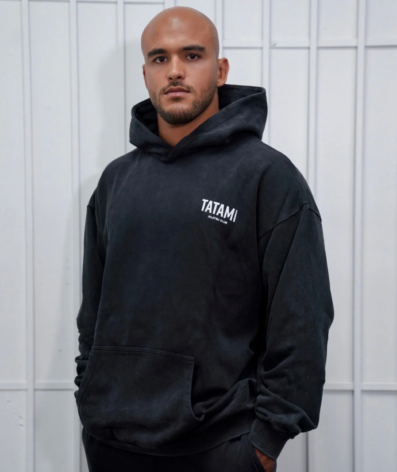 JJ Club Oversized Stonewashed Cotton Hoodie - Grey - Image 6