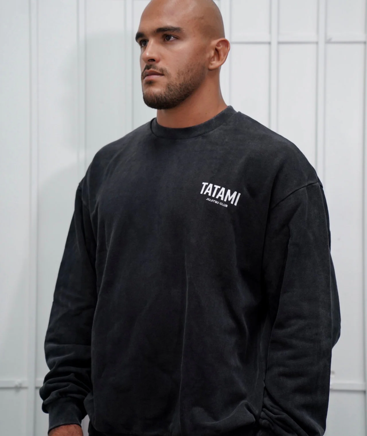 JJ Club Oversized Stonewashed Cotton Sweatshirt - Grey - Image 6