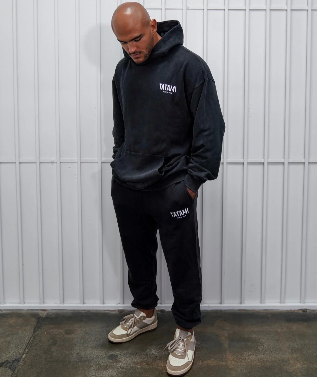 JJ Club Stonewashed Cotton Joggers - Grey - Image 6