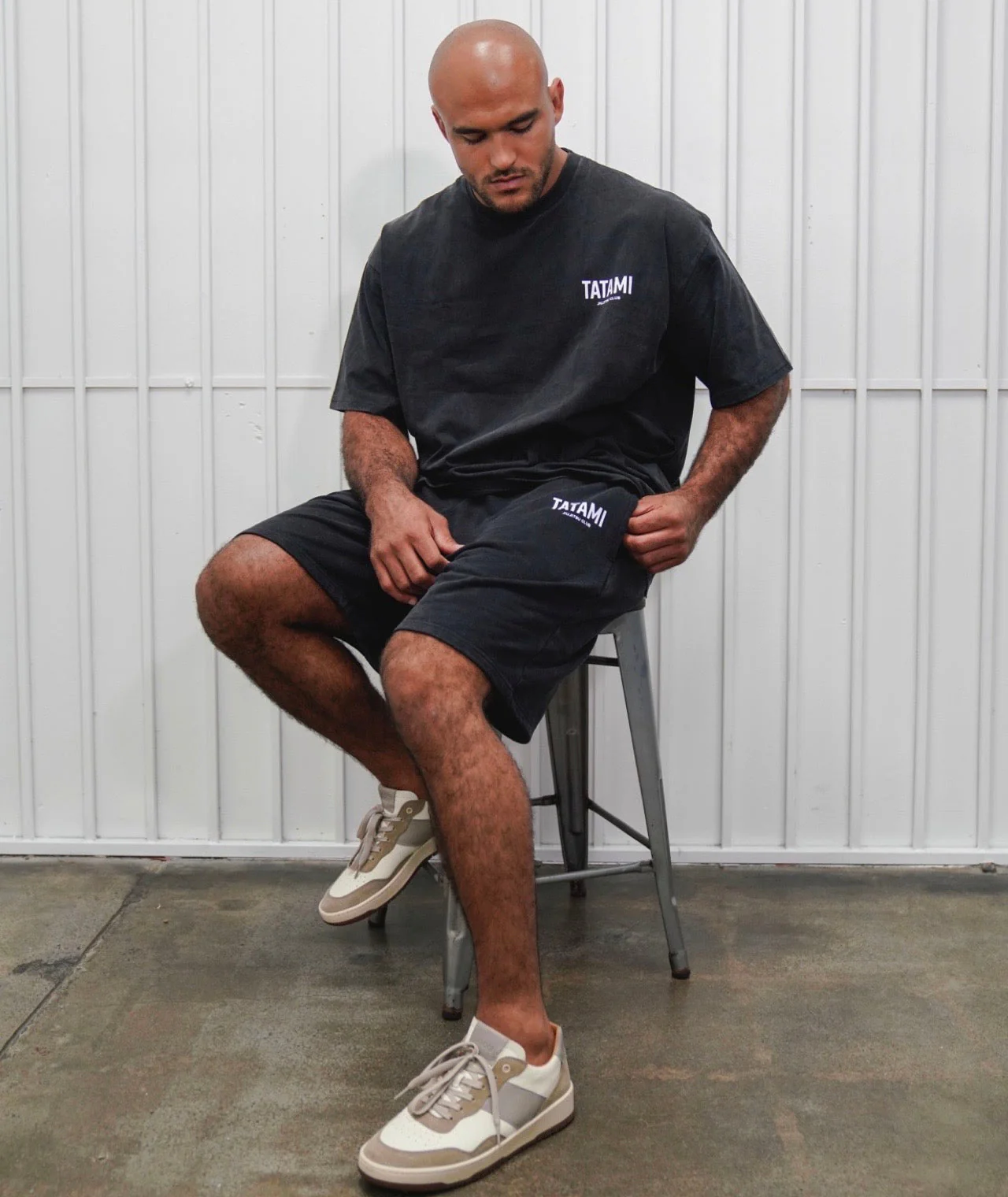 JJ Club Stonewashed Cotton Leisure Shorts - Grey - Image 2