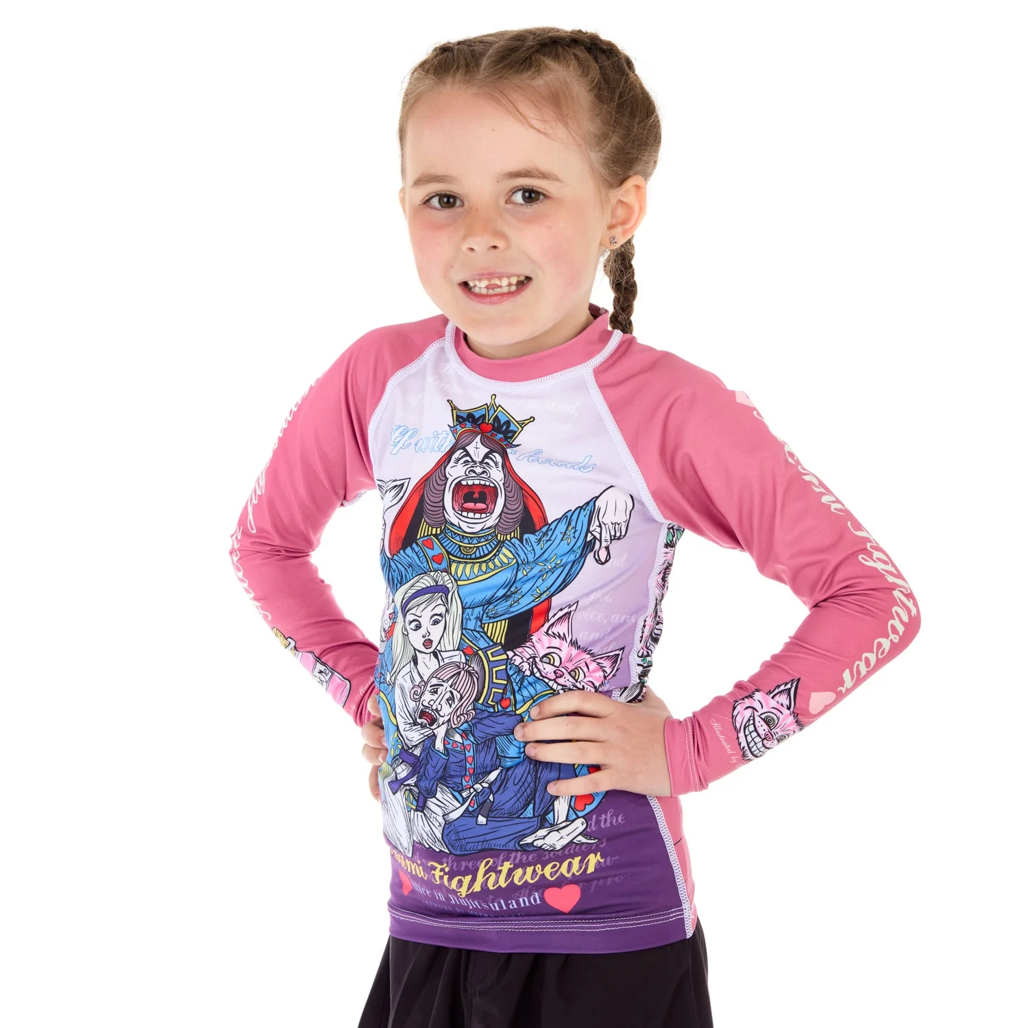 Kids Meerkatsu Alice in Jiu-Jitsu Land Rash Guard - Image 4