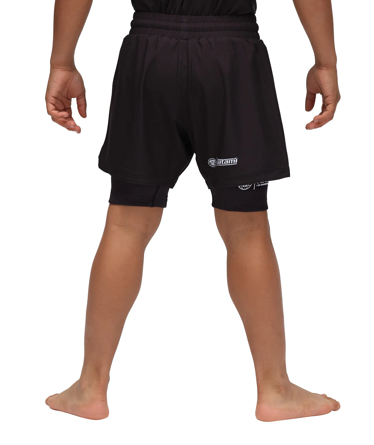 Kids Dual Layer Grappling Shorts - Black - Image 3
