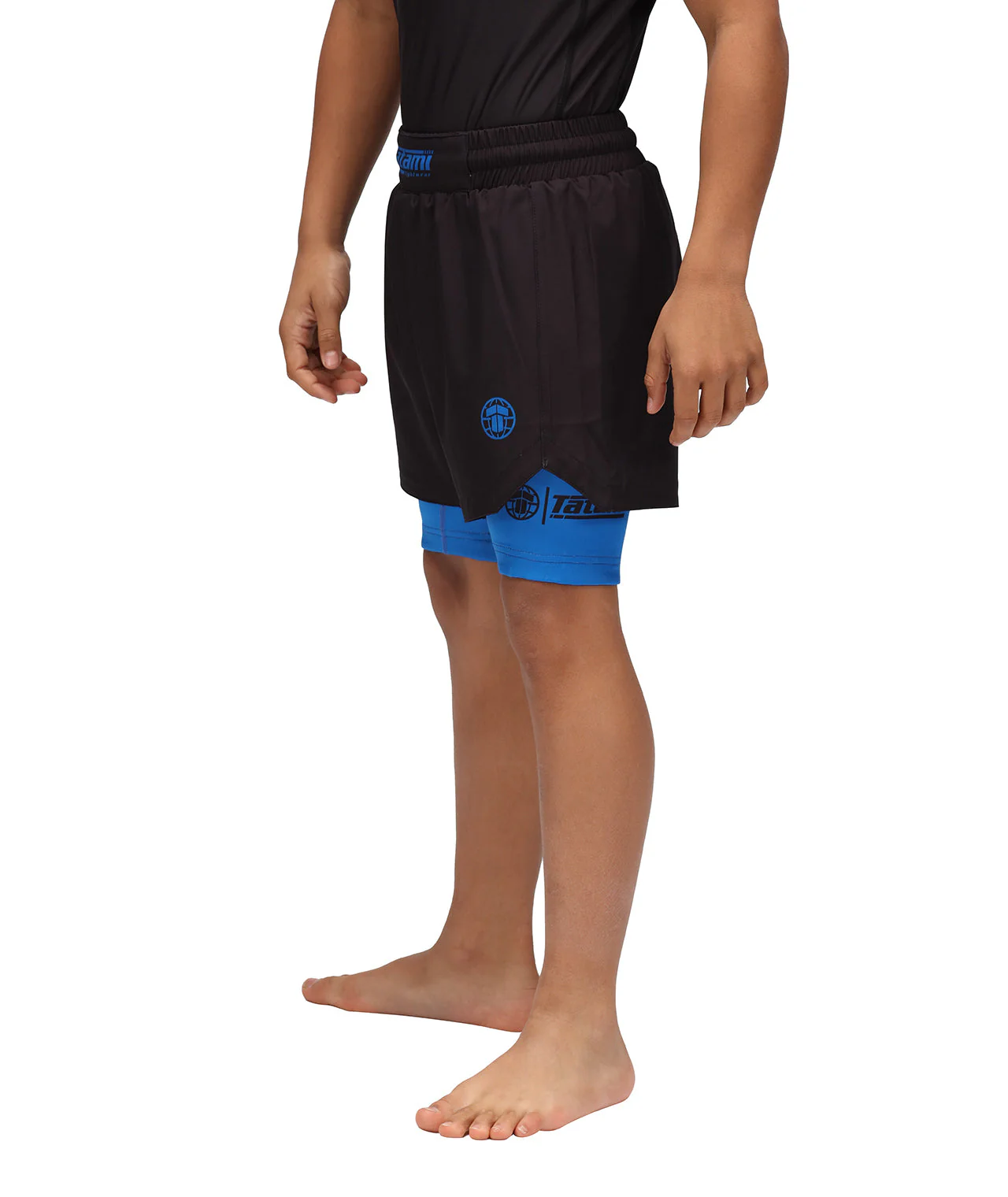 Kids Dual Layer Grappling Shorts - Blue - Image 4