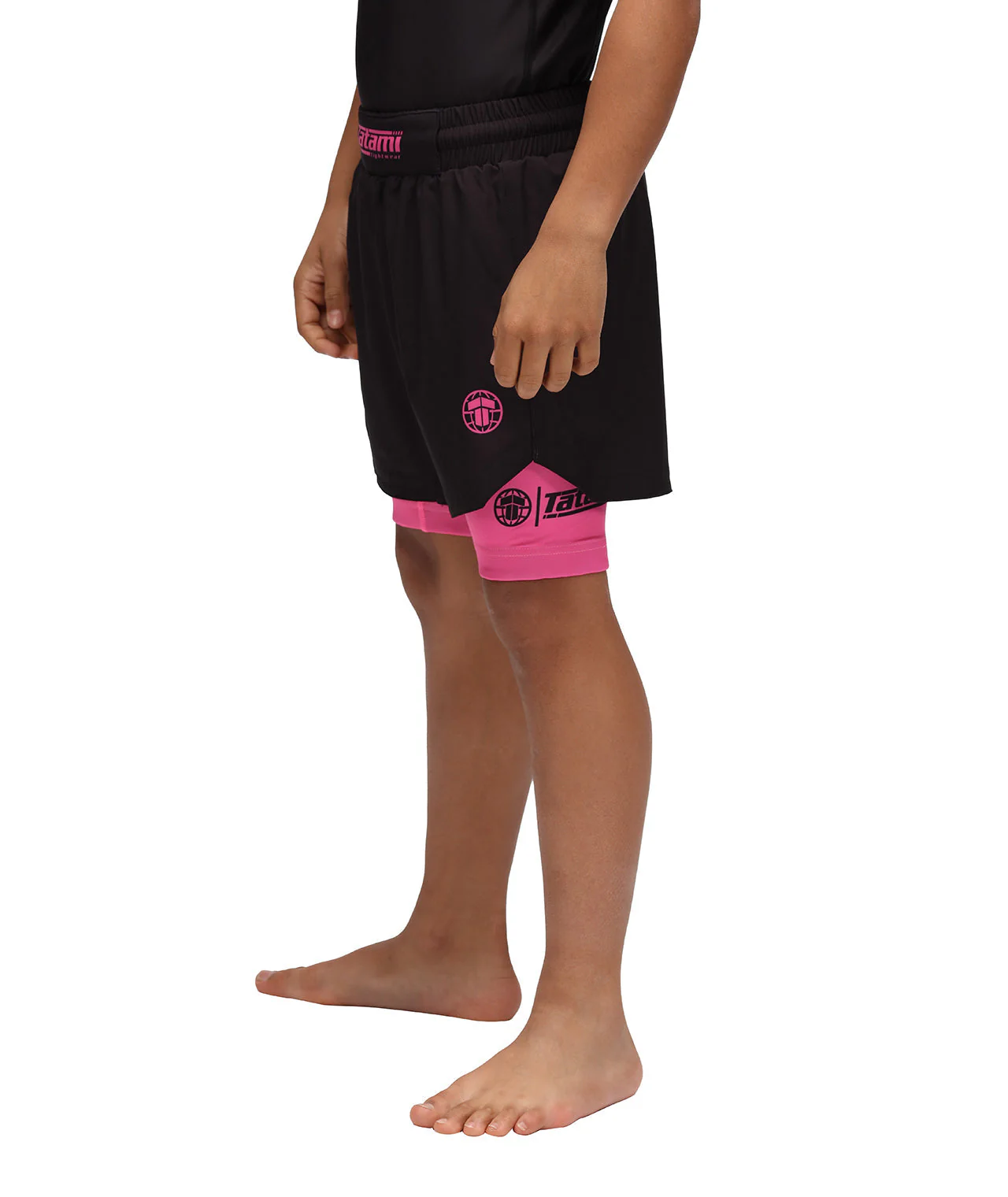Kids Dual Layer Grappling Shorts - Pink - Image 4