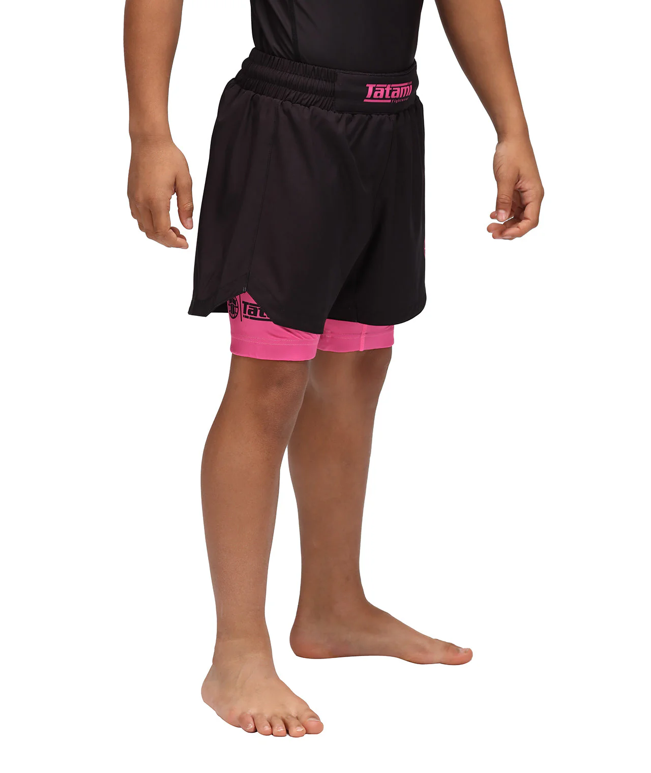 Kids Dual Layer Grappling Shorts - Pink - Image 5