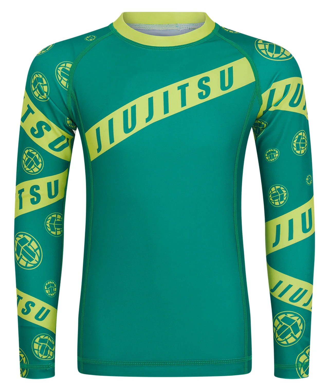 Kids Helena Taped Rash Guard - Green & Yellow