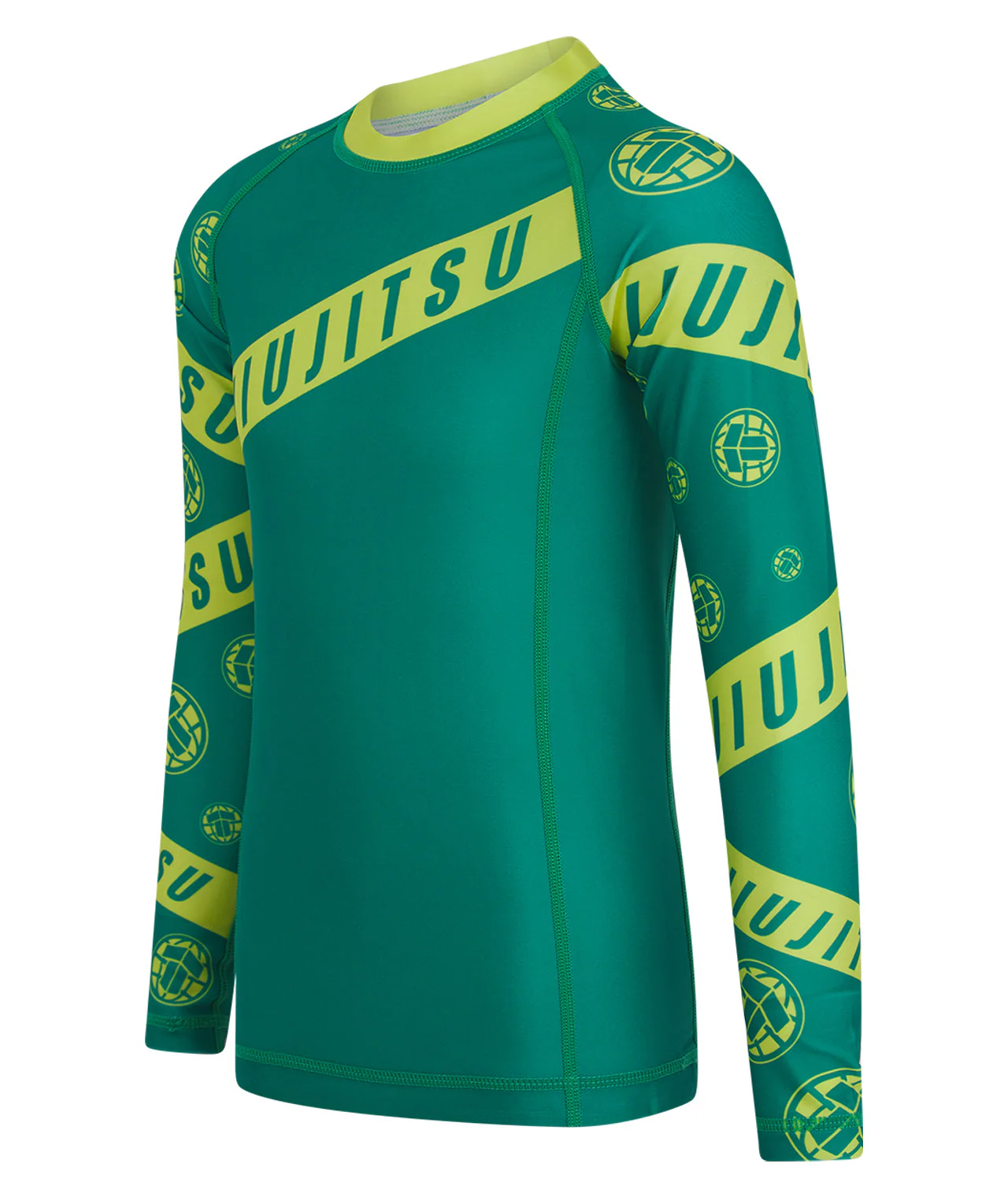 Kids Helena Taped Rash Guard - Green & Yellow - Image 3