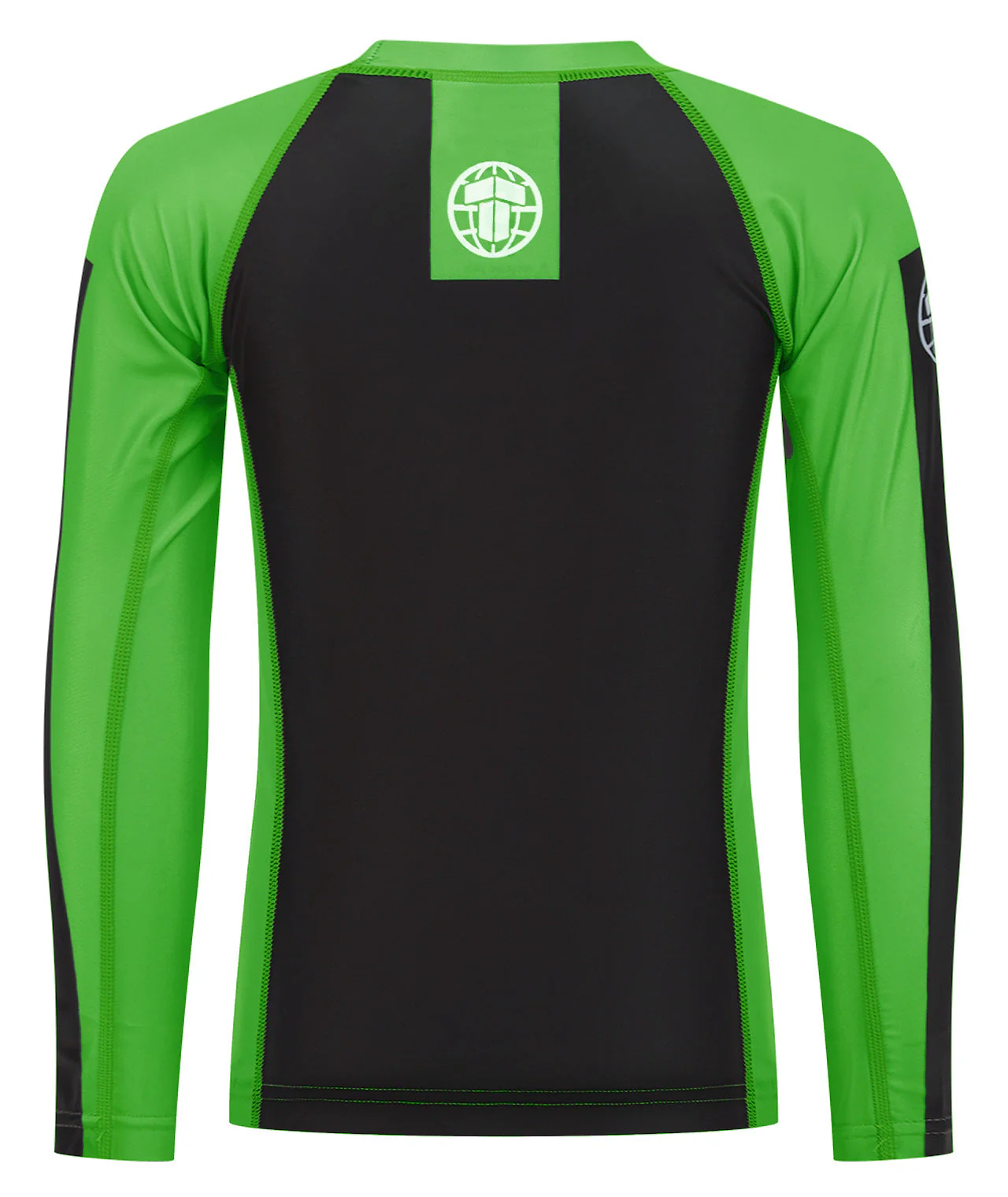 Kids IBJJF Ranked Long Sleeve Rash Guard - Green - Image 3