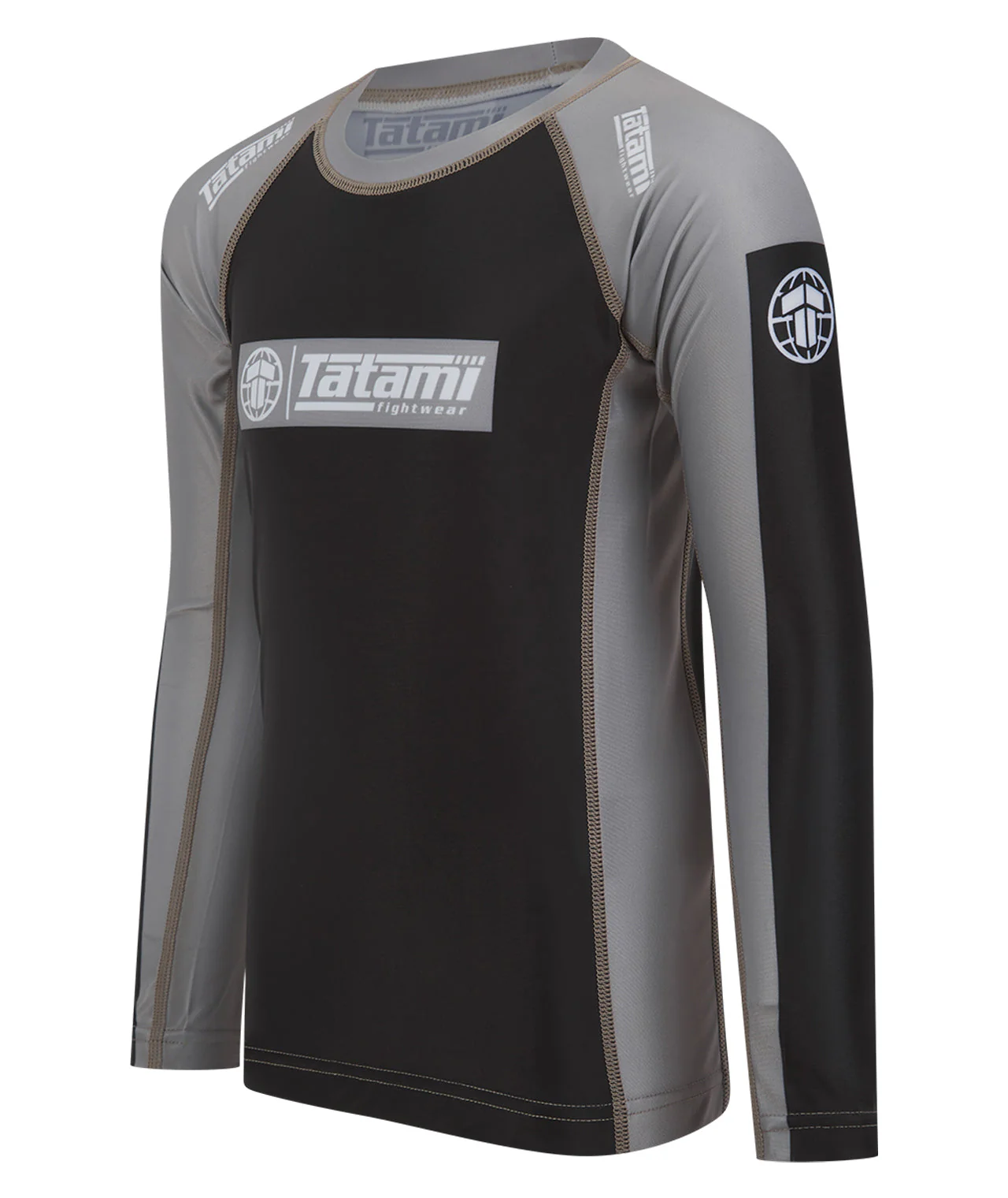 Kids IBJJF Ranked Long Sleeve Rash Guard - Grey - Image 2
