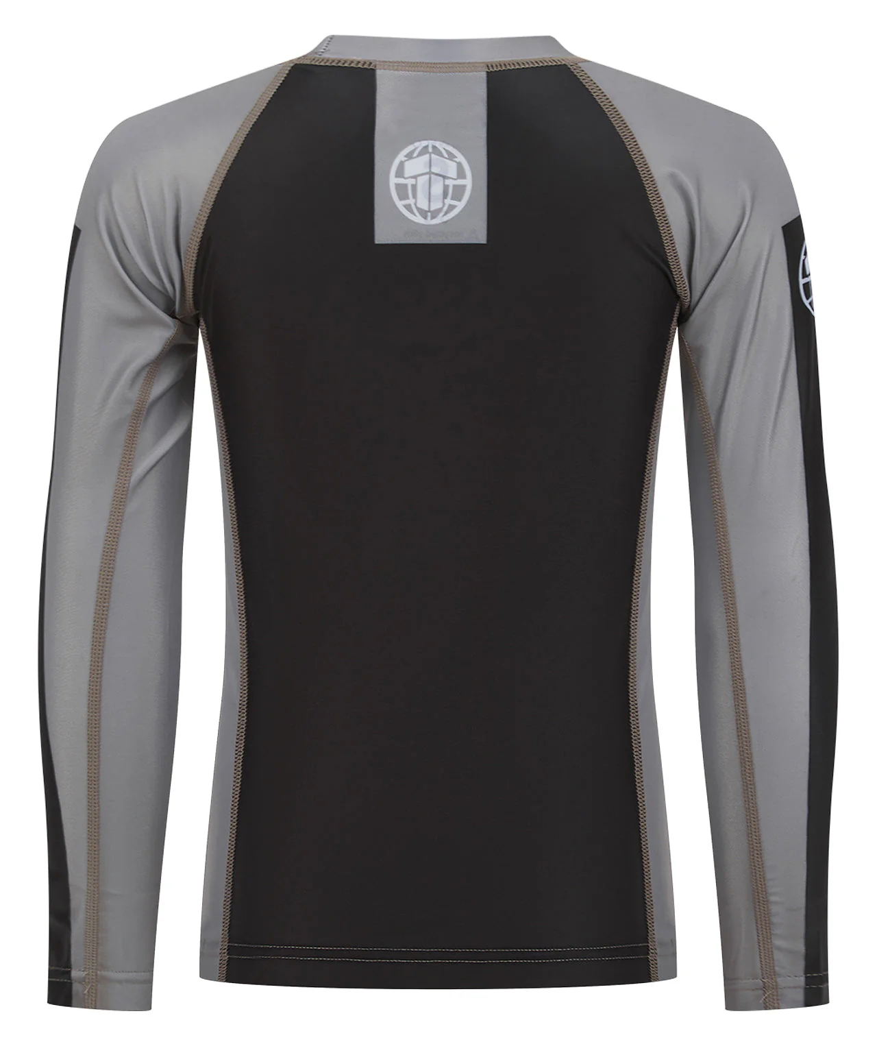 Kids IBJJF Ranked Long Sleeve Rash Guard - Grey - Image 3
