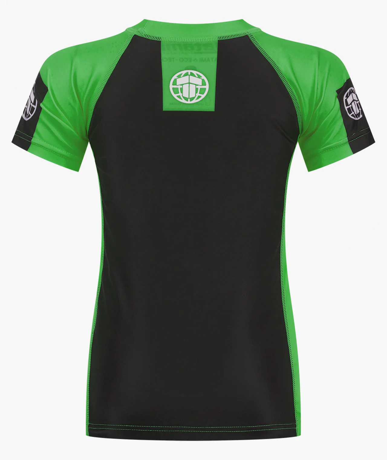 Kids IBJJF Ranked Short Sleeve Rash Guard - Green - Image 3
