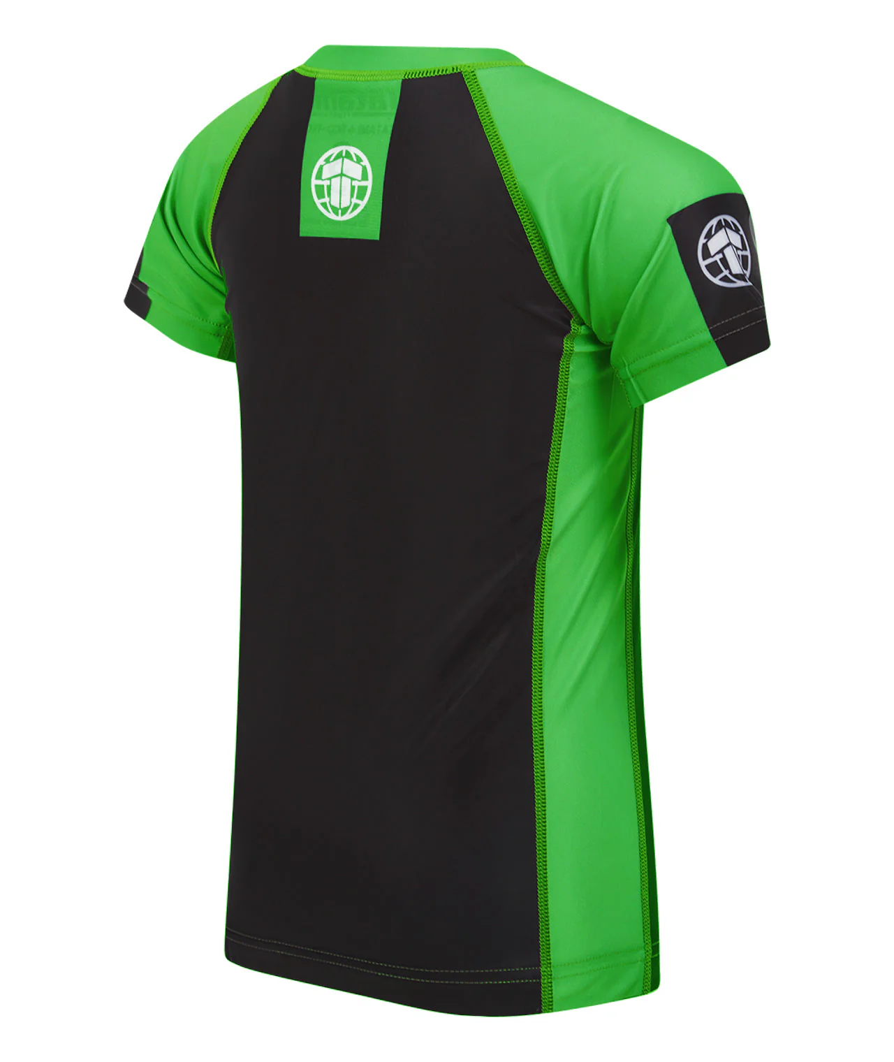Kids IBJJF Ranked Short Sleeve Rash Guard - Green - Image 4