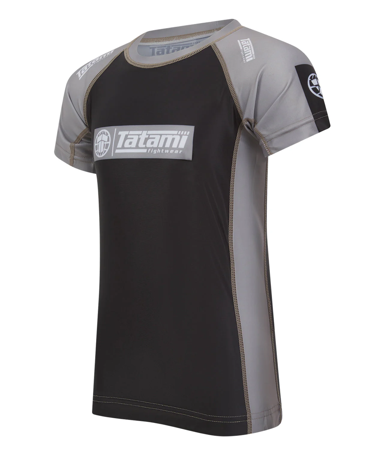 Kids IBJJF Ranked Short Sleeve Rash Guard - Grey - Image 2