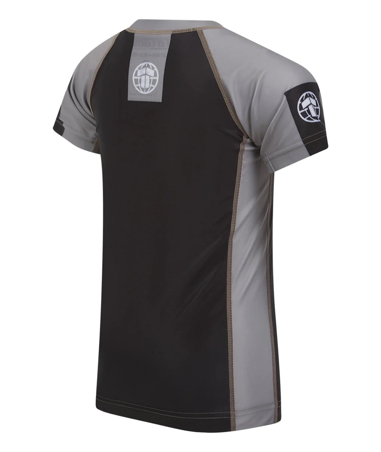 Kids IBJJF Ranked Short Sleeve Rash Guard - Grey - Image 4