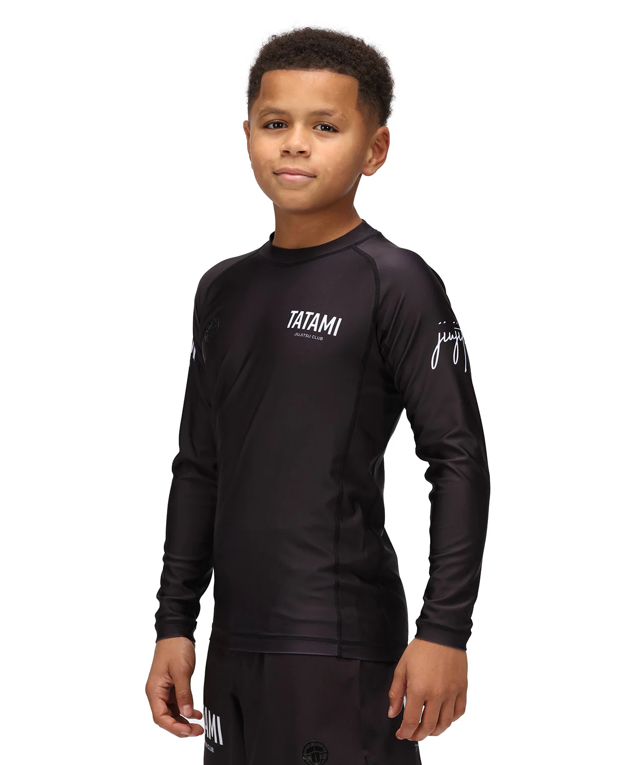 Kids JJ Club Long Sleeve Rash Guard - Black - Image 4