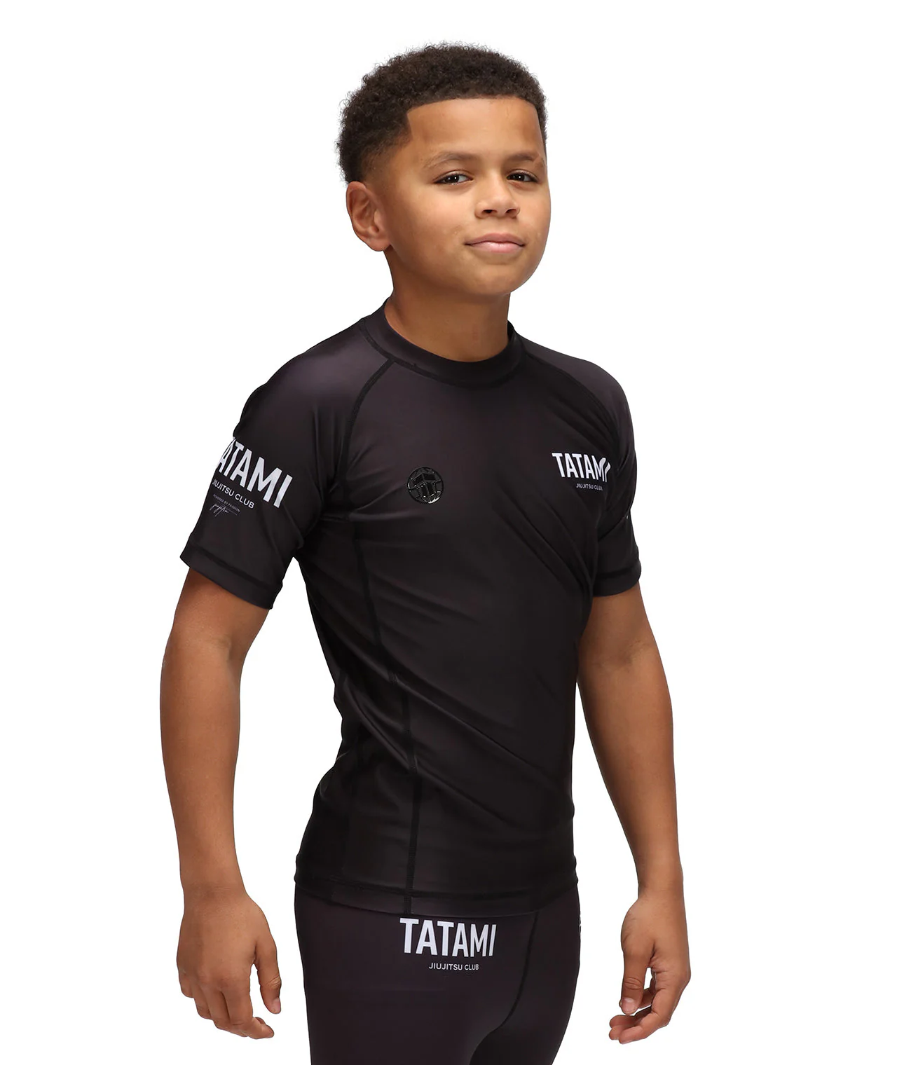 Kids JJ Club Short Sleeve Rash Guard - Black - Image 3