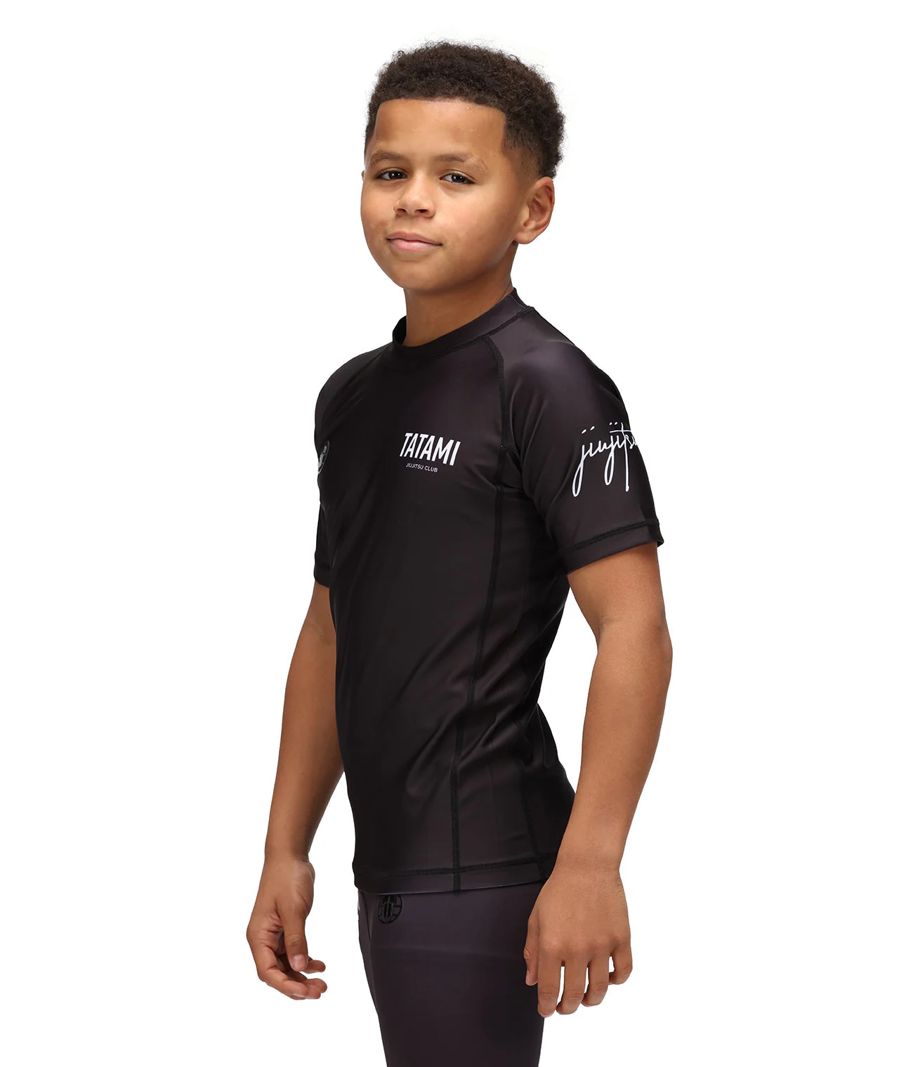 Kids JJ Club Short Sleeve Rash Guard - Black - Image 4