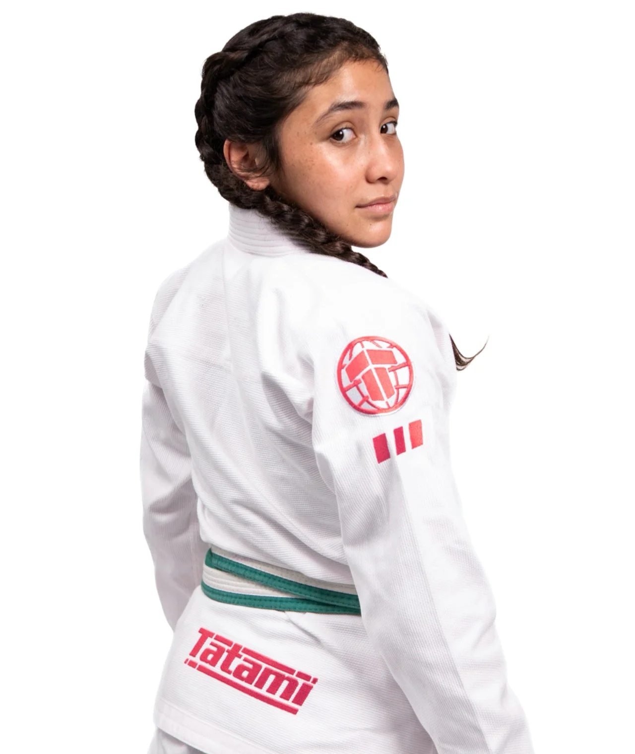 Kids Pro Series Gi - White & Wild Rose - Image 3