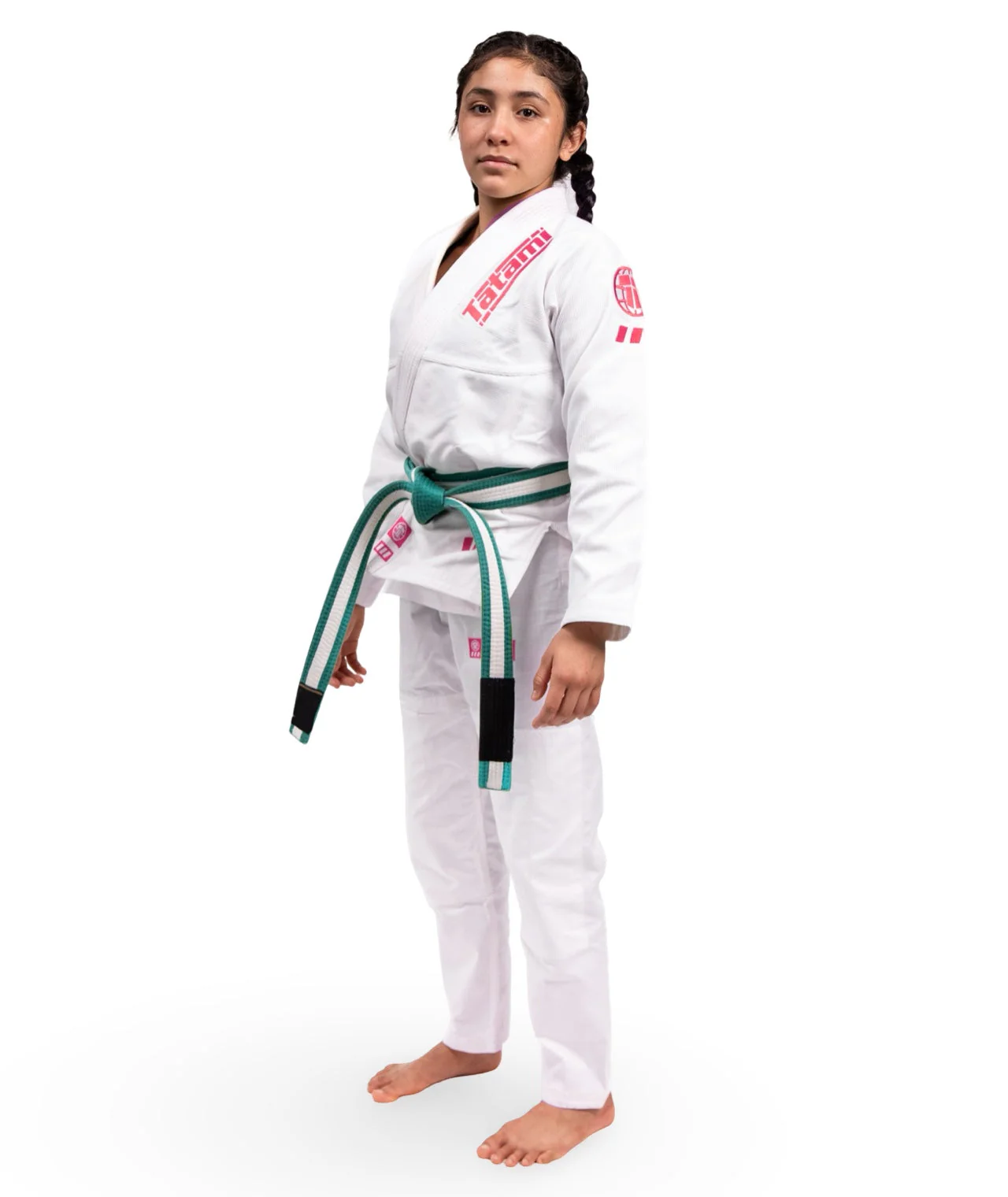 Kids Pro Series Gi - White & Wild Rose - Image 4