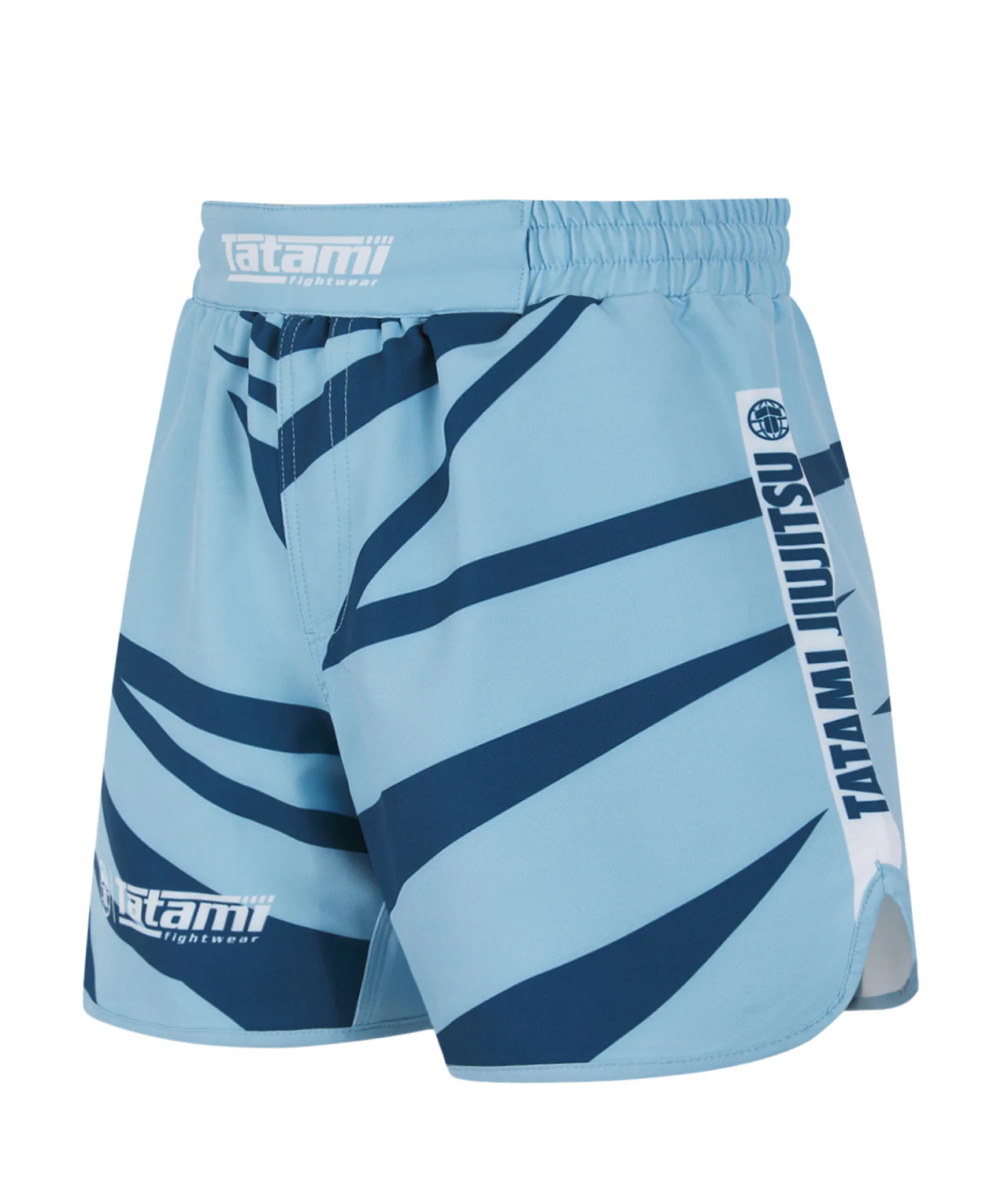 Ladies Abstract High Cut Shorts - Light Blue - Image 3
