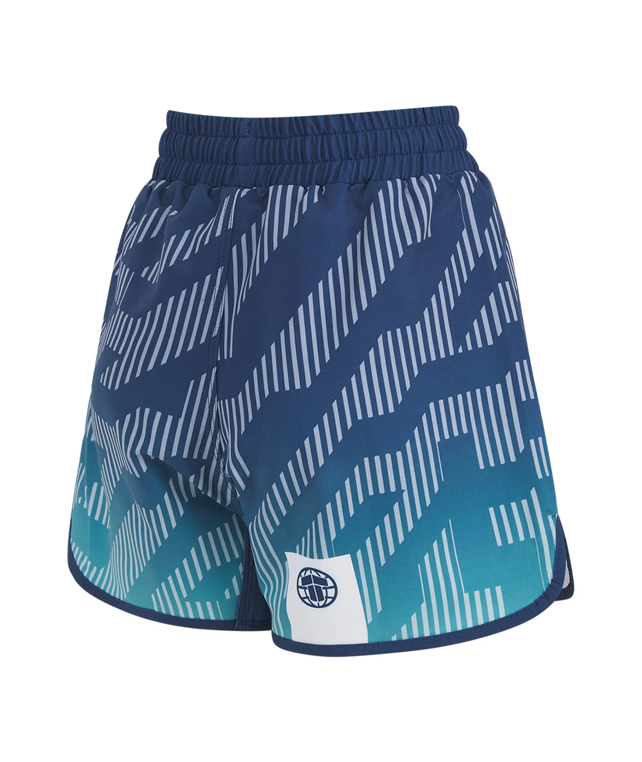 Ladies Abstract High Cut Shorts - Navy & Blue - Image 4