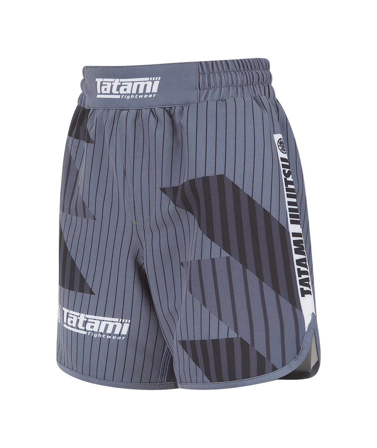Ladies Abstract High Cut Shorts - White & Grey - Image 3