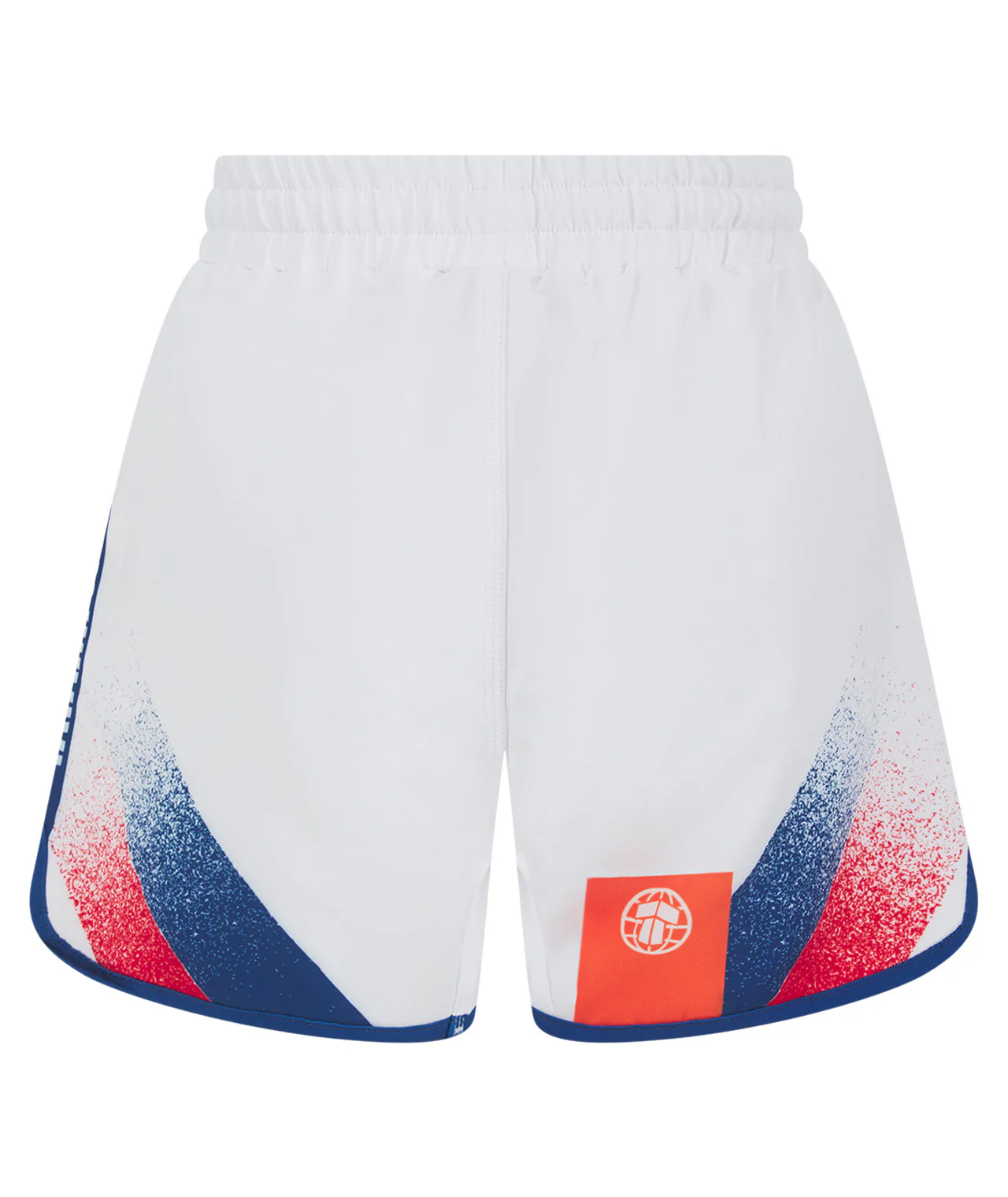 Ladies Abstract High Cut Shorts - White & Navy - Image 2