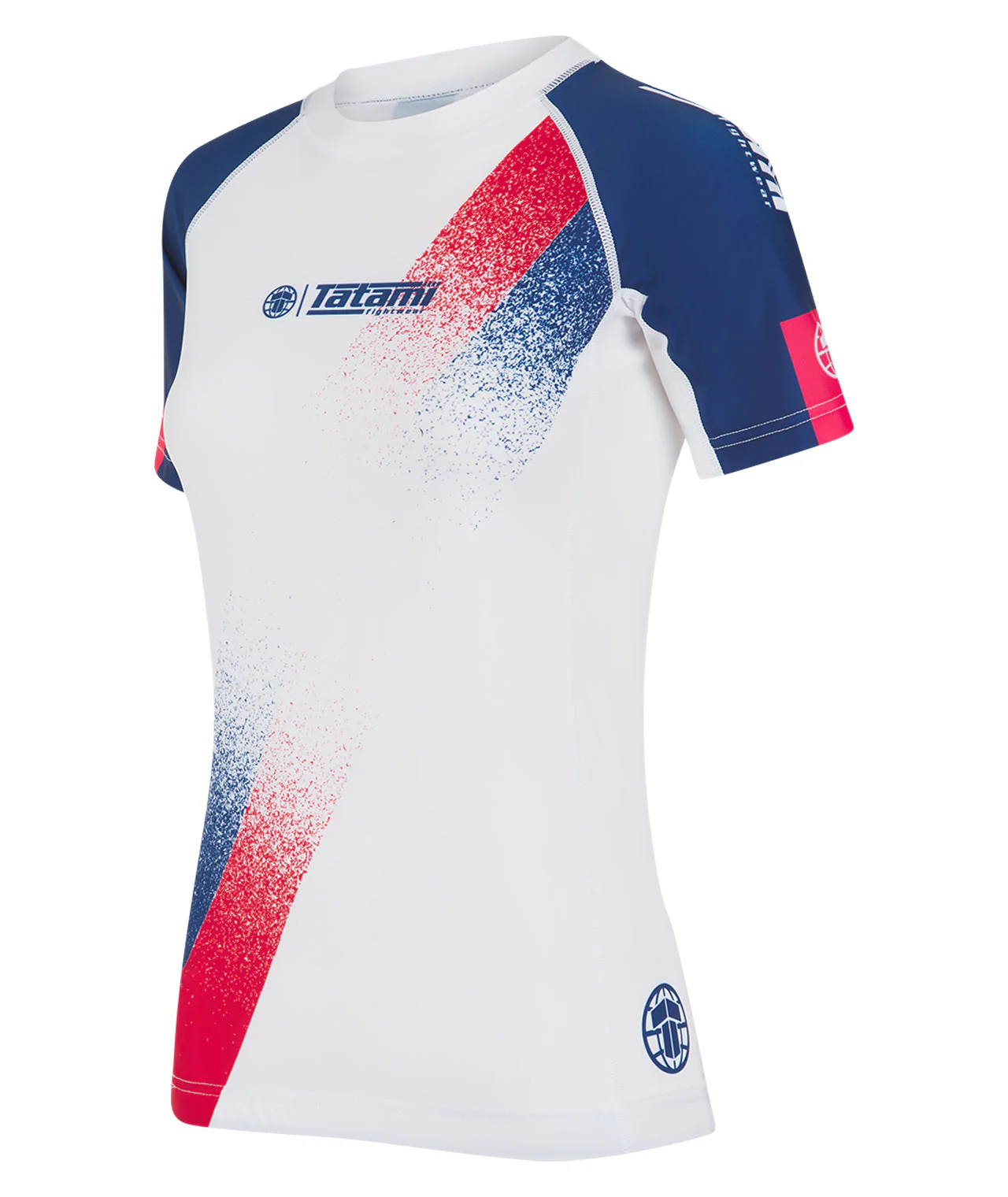 Ladies Abstract Rash Guard - White & Navy - Image 4