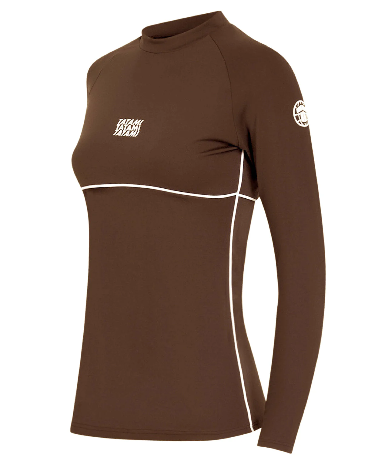 Ladies Contour Long Sleeve Rash Guard - Brown - Image 4