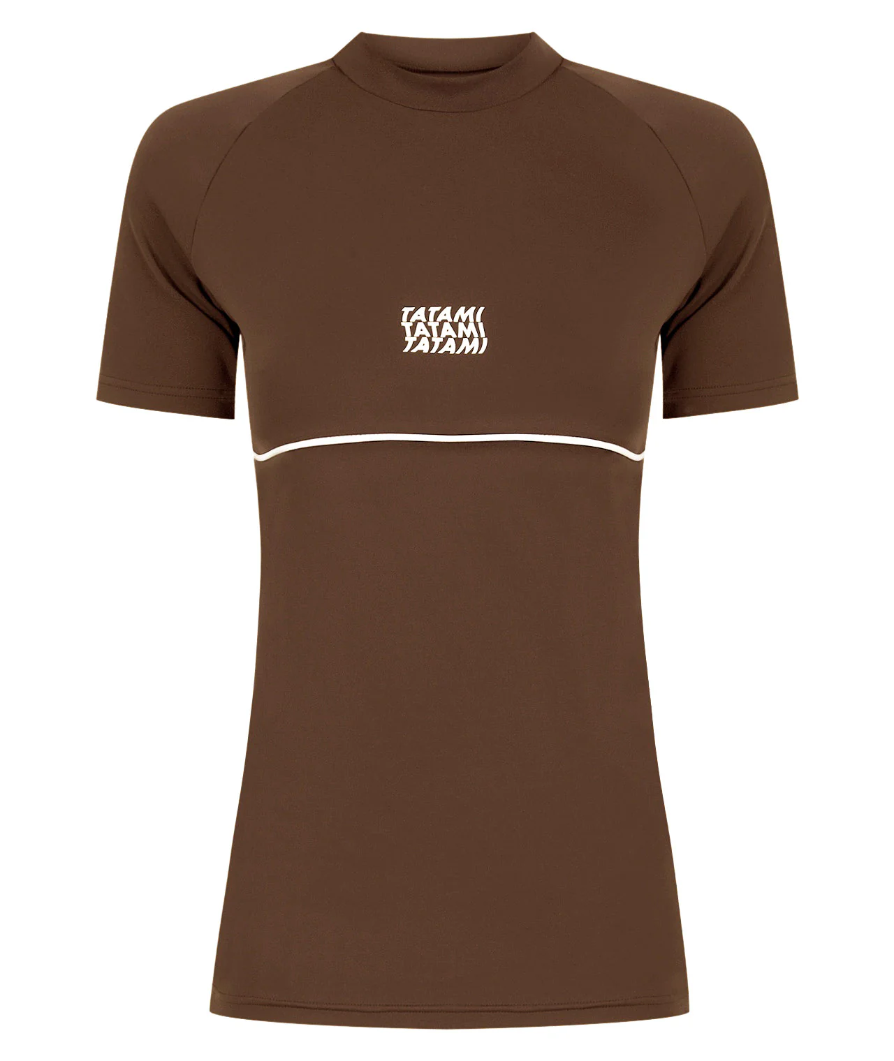 Ladies Contour Short Sleeve Rash Guard - Brown