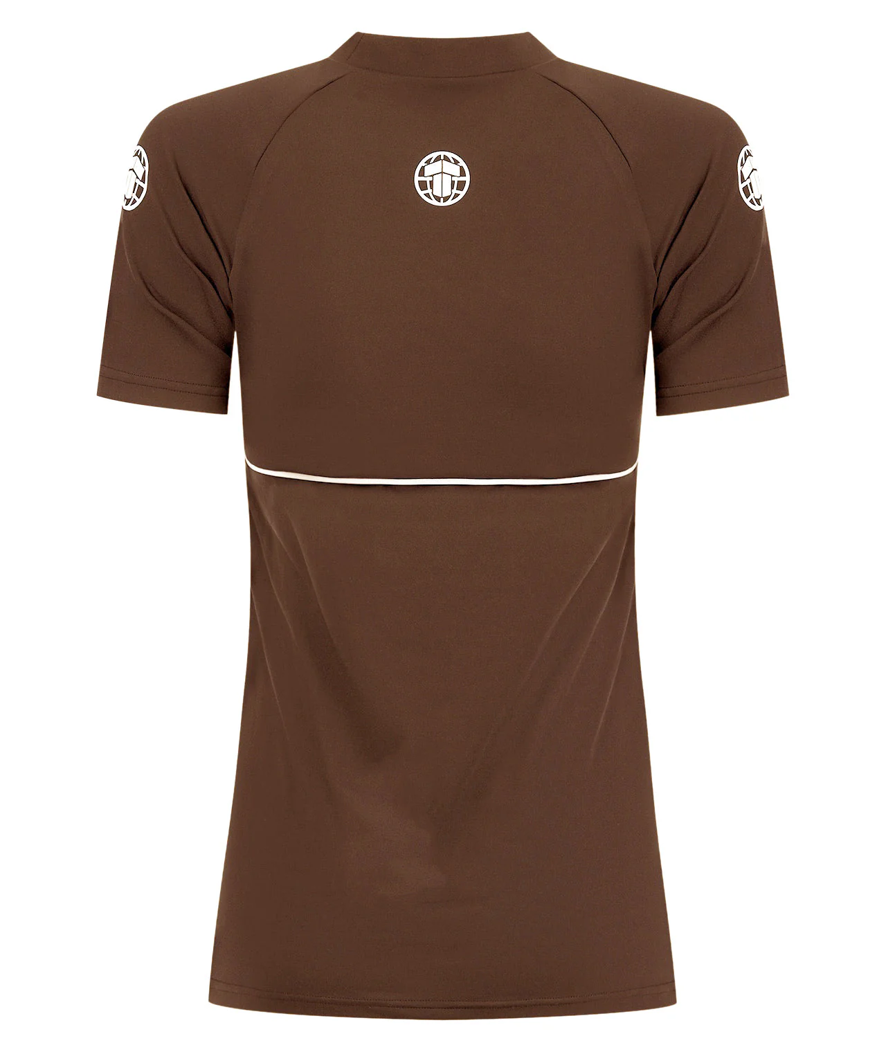 Ladies Contour Short Sleeve Rash Guard - Brown - Image 3