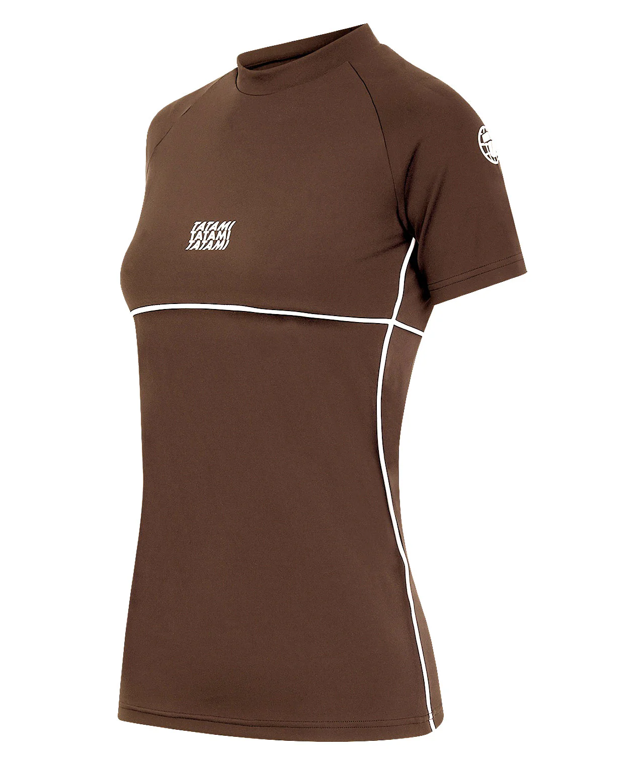 Ladies Contour Short Sleeve Rash Guard - Brown - Image 4